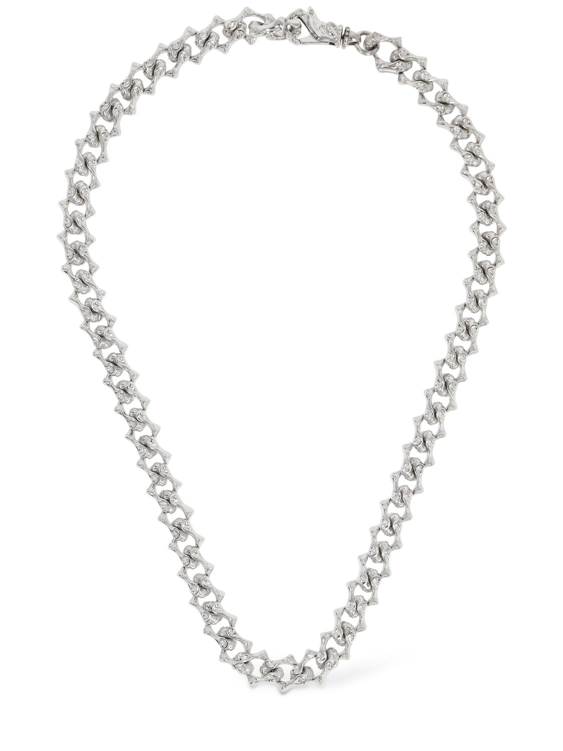 Emanuele Bicocchi Arabesque Sharp Link Collar Necklace In Silver