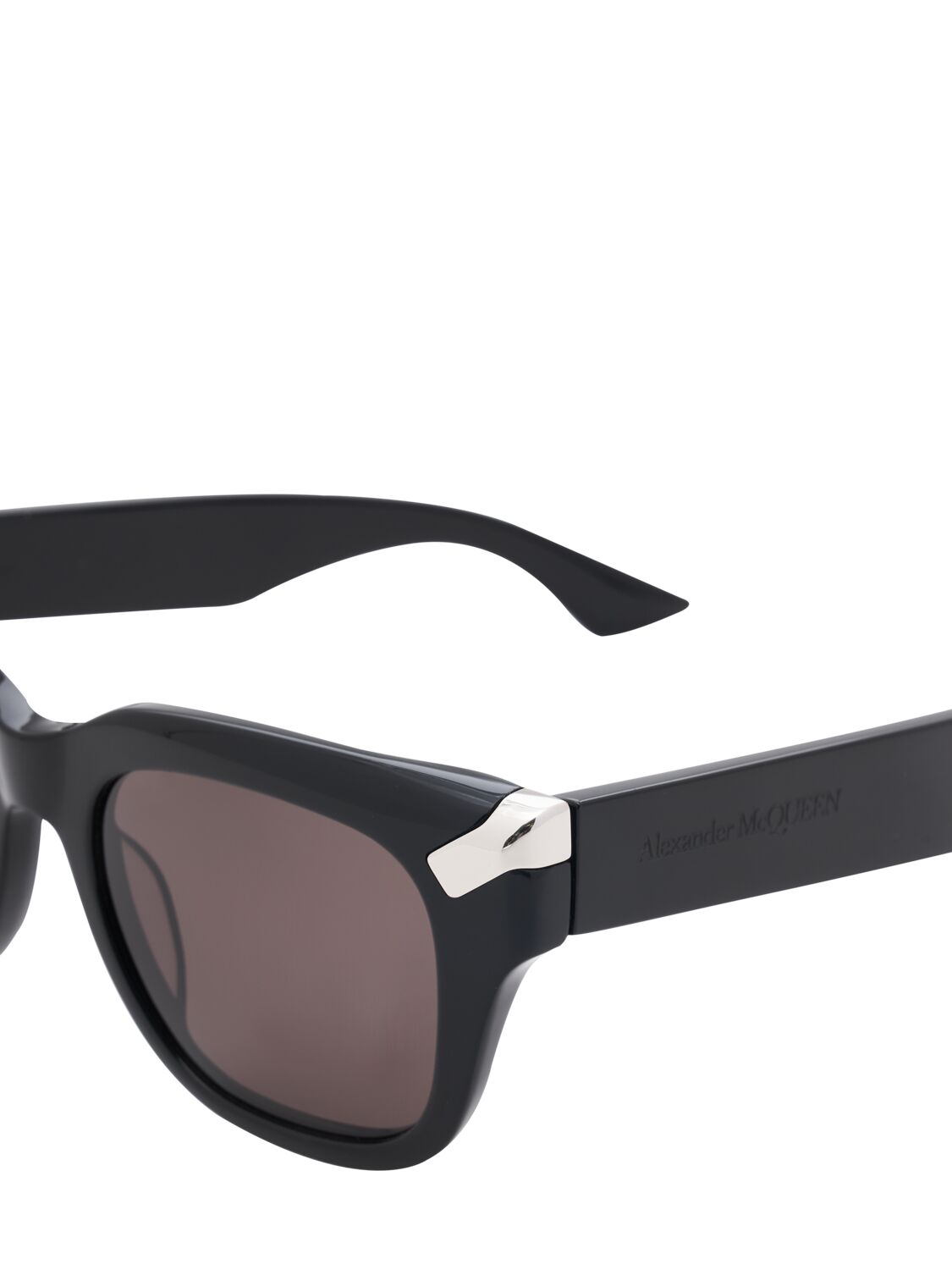 Shop Alexander Mcqueen Am0439s Acetate Sunglasses In Black