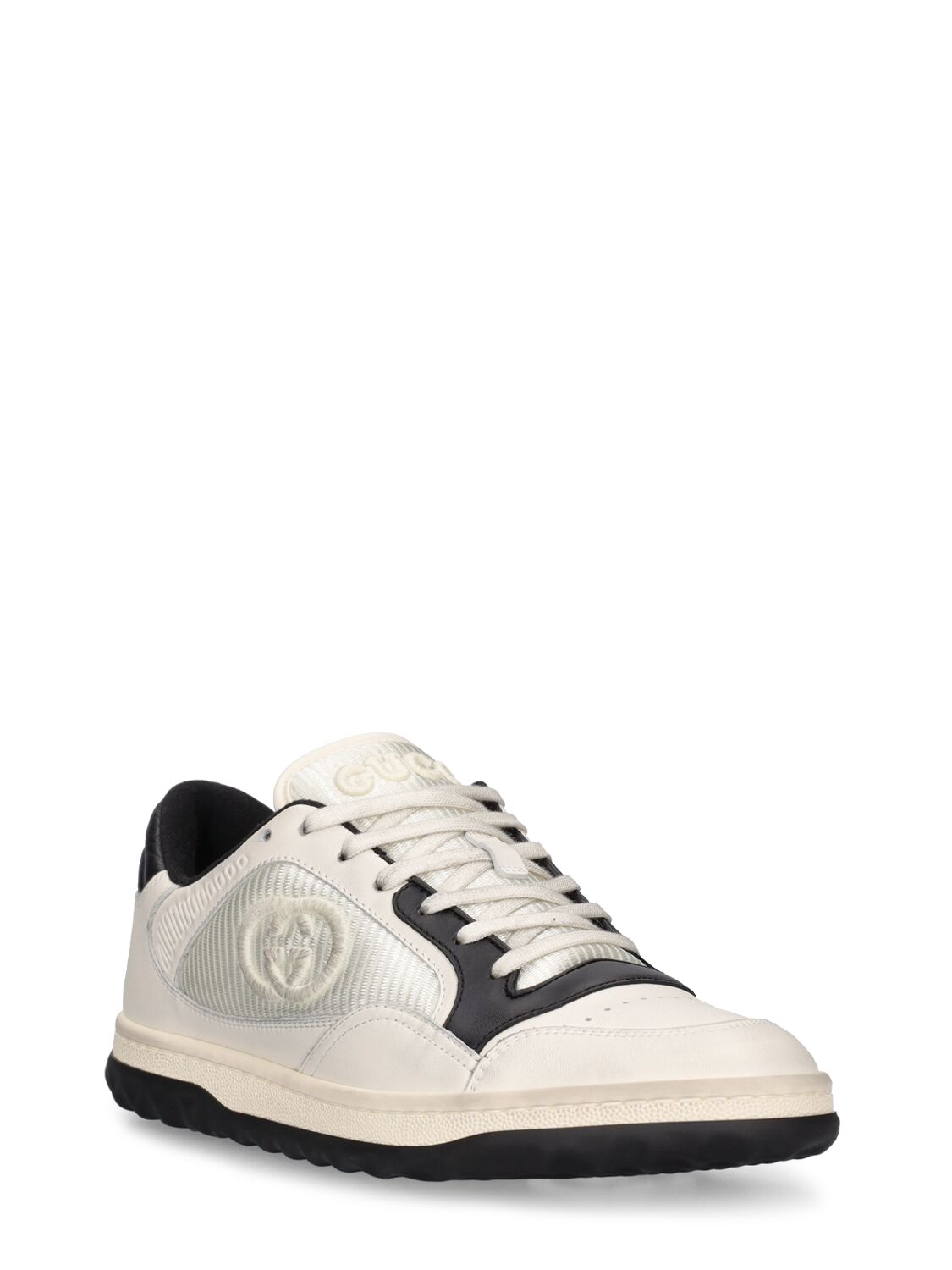 Shop Gucci 30mm Mac 80 Leather Sneakers In White,black