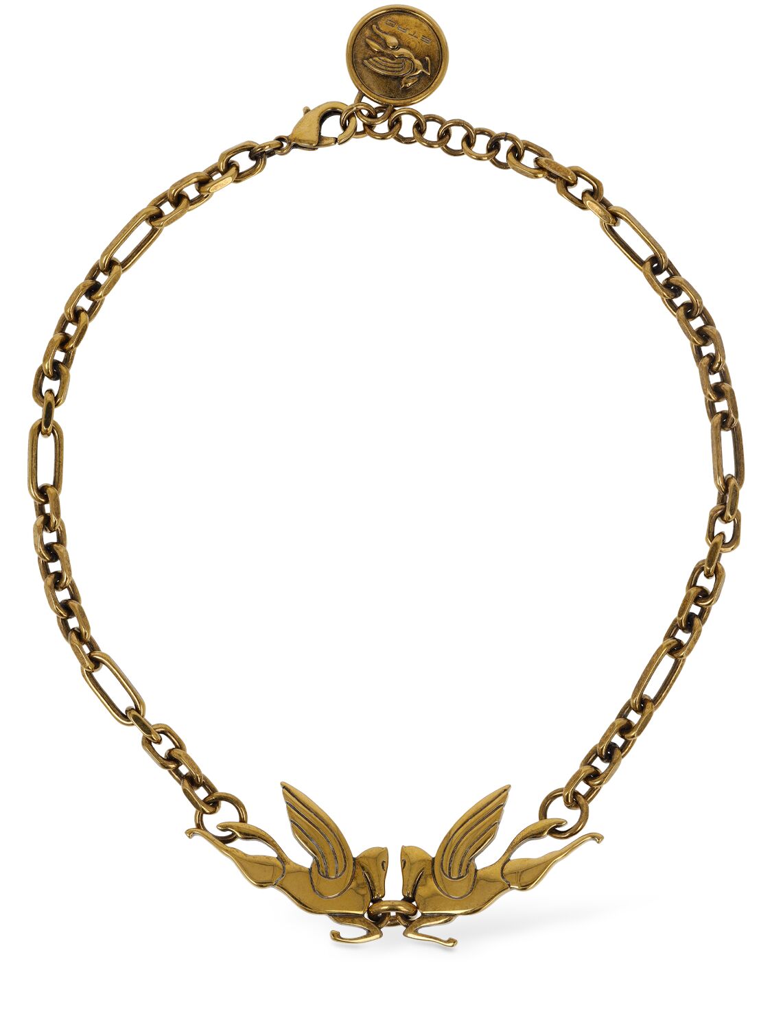 Etro Doppeltes Pegasus-halsband In Gold