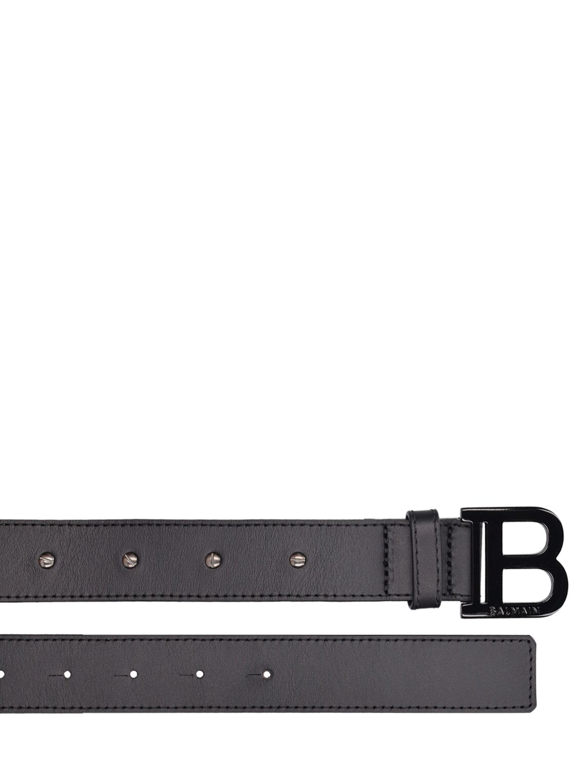 Shop Balmain B Logo Leather Belt In Black