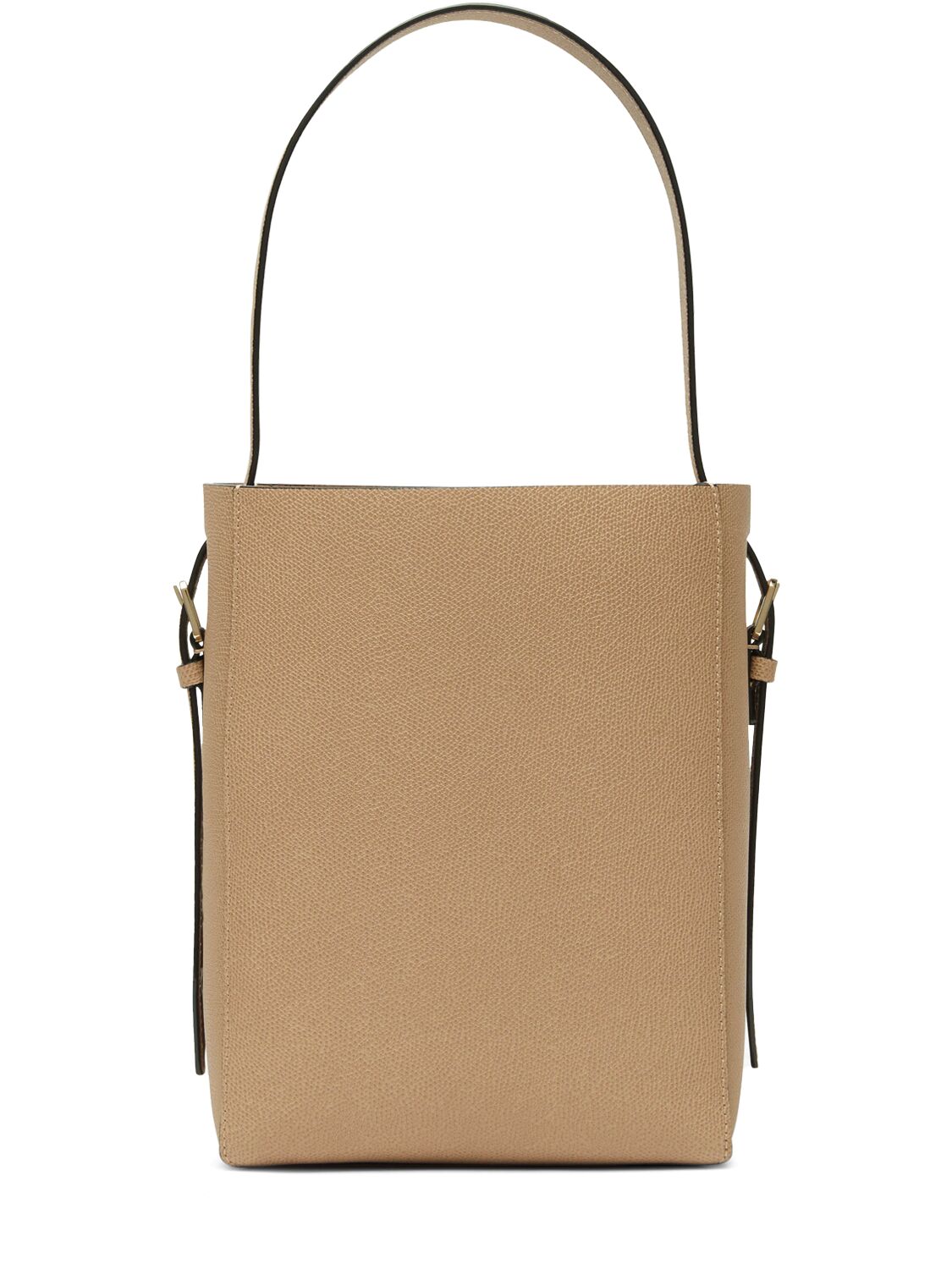 Shop Valextra Small Bucket Soft Grain Leather Tote Bag In Beige Cachemire