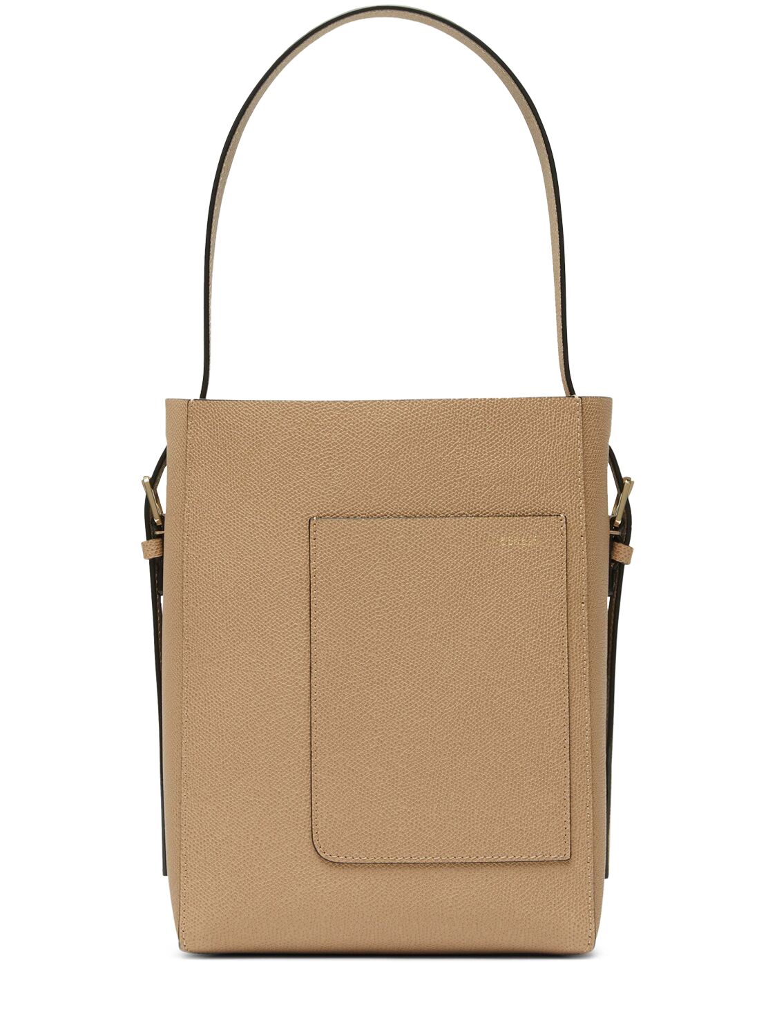 Valextra Small Bucket Soft Grain Leather Tote Bag In Beige Cachemire