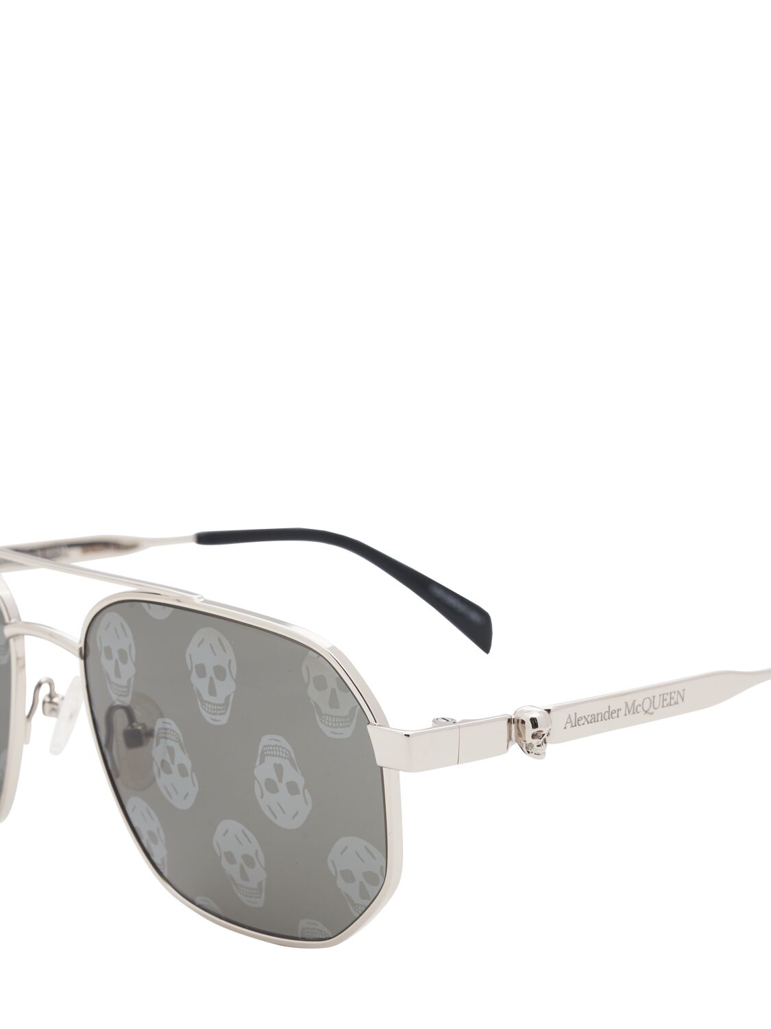 Shop Alexander Mcqueen Am0458s Metal Sunglasses In Silver