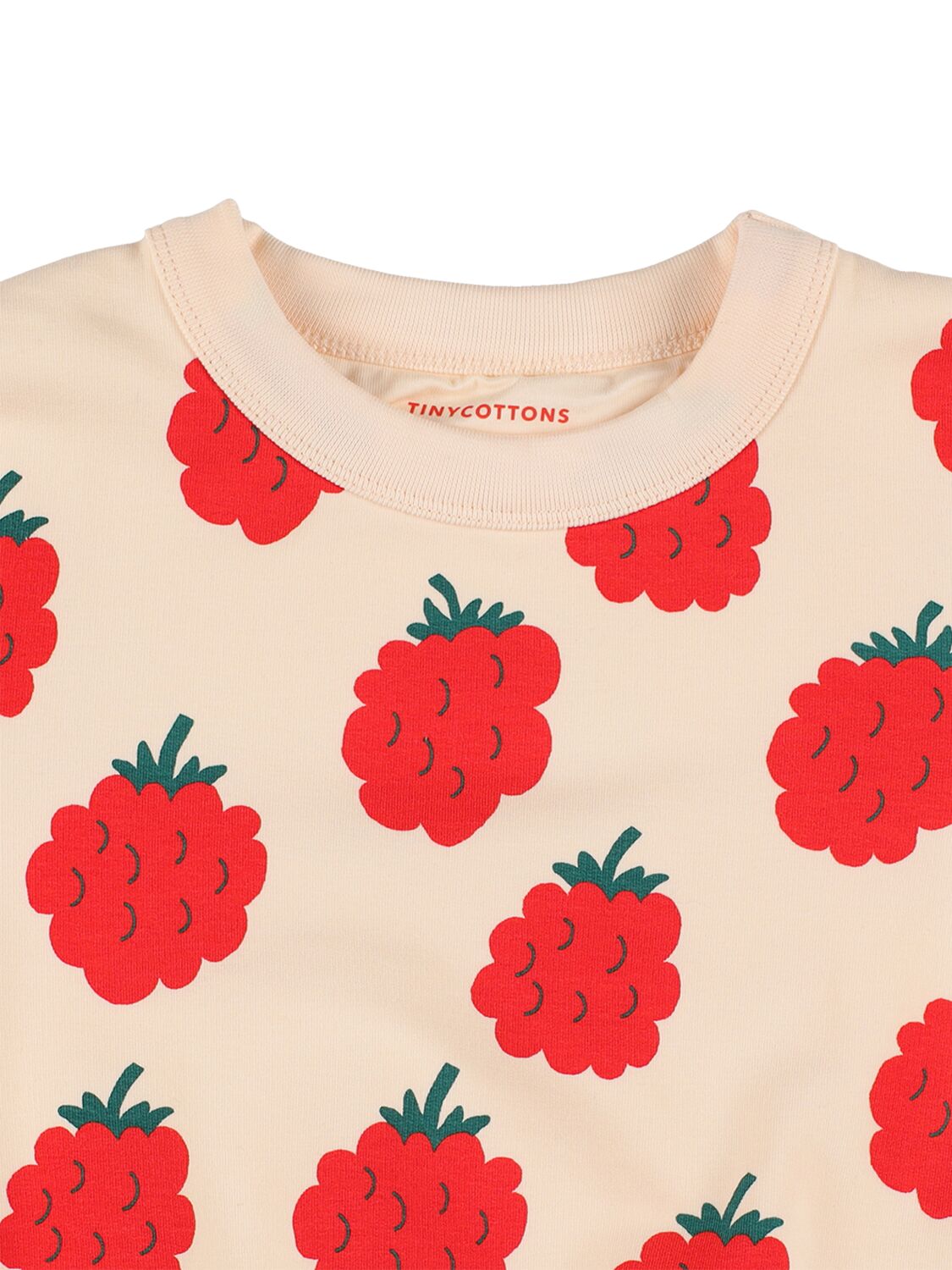 Tiny Cottons Kids' Raspberry Print Cotton Sweatshirt In White,red