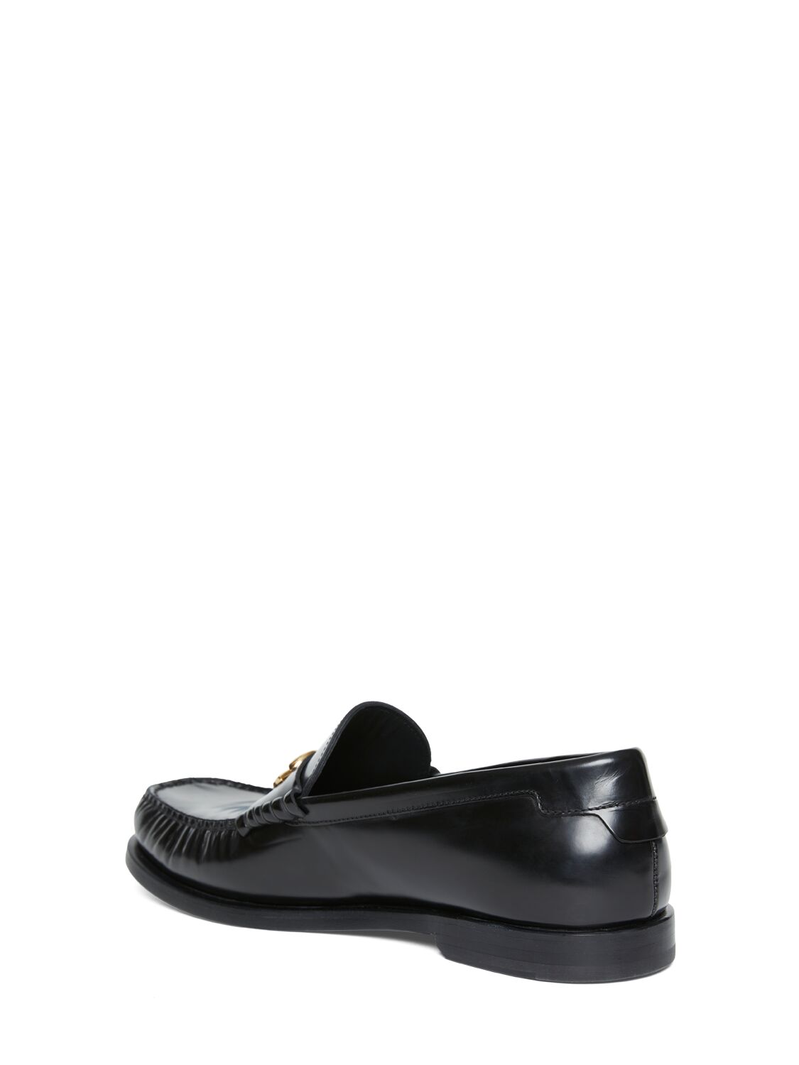 Shop Dolce & Gabbana City Blanco Leather Loafers In Black