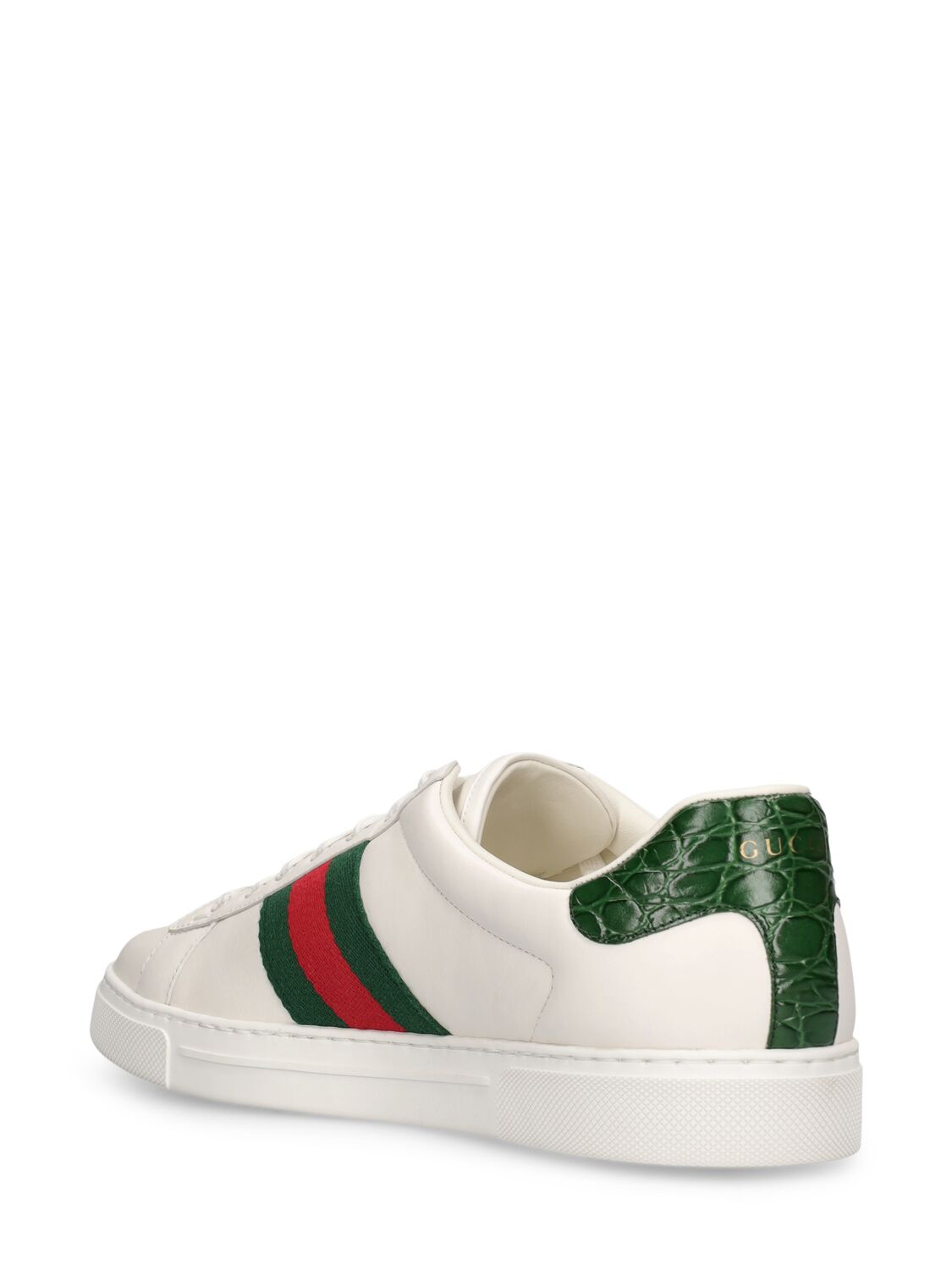 Shop Gucci 30mm Ace Sneakers W/ Web In White,multi