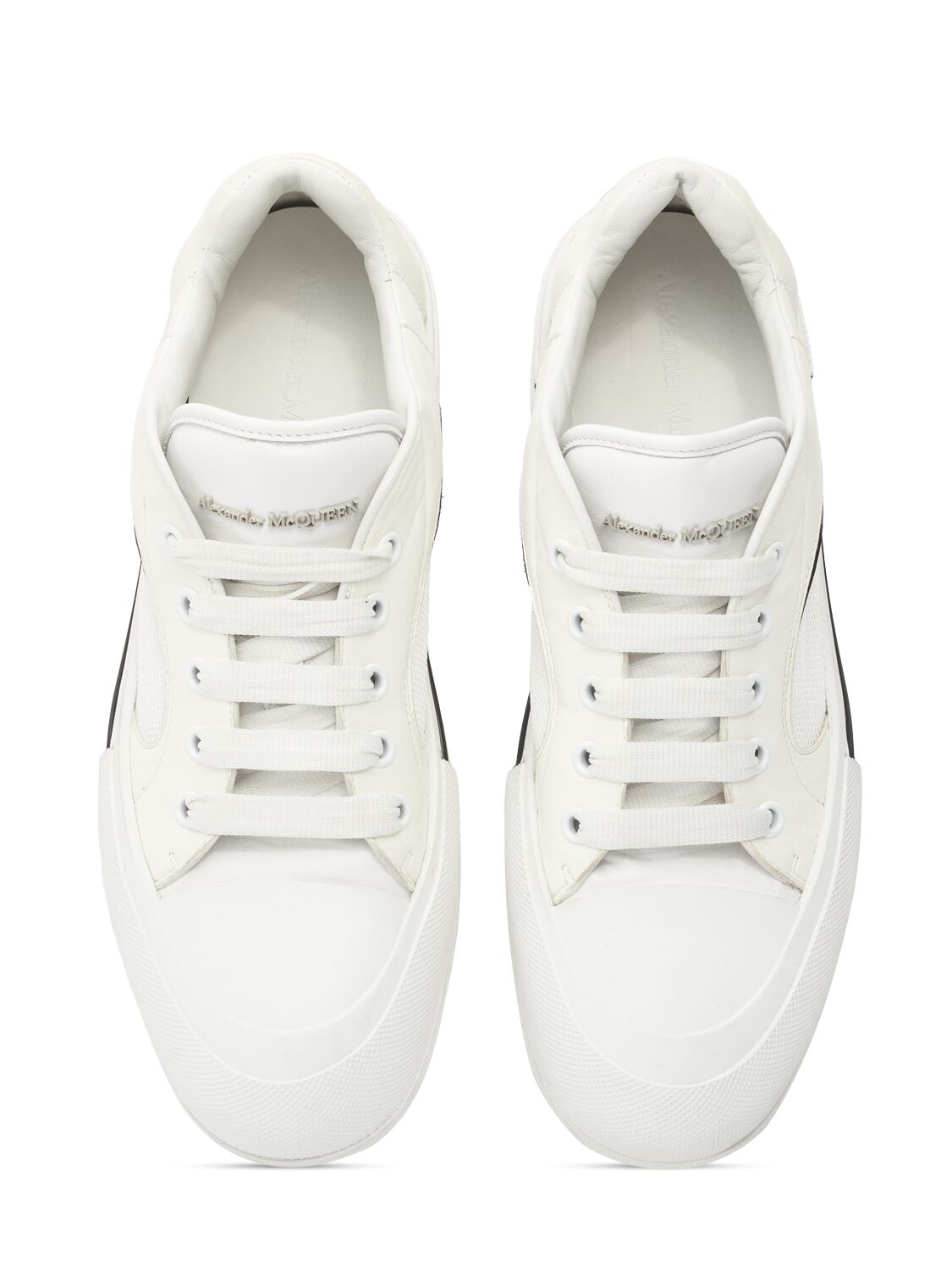 Shop Alexander Mcqueen Deck Nylon Sneakers In White