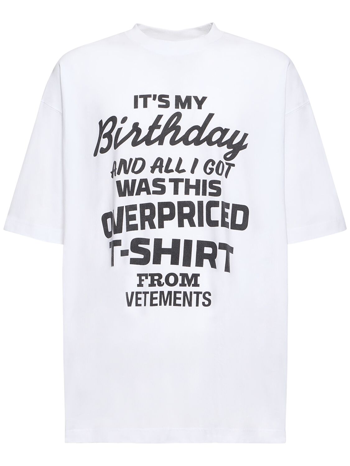 Vetements T-shirt Aus Baumwolljersey Mit Druck In White,black