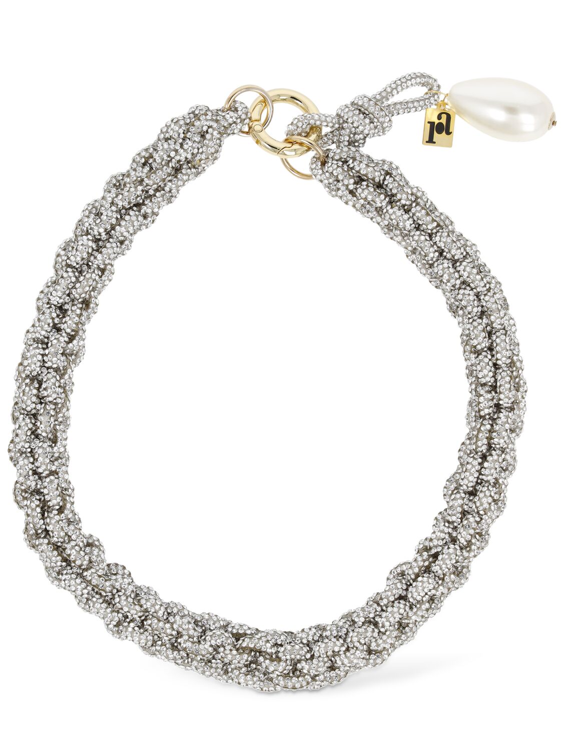 Rosantica Gaia Crystal & Faux Pearl Necklace In Silver