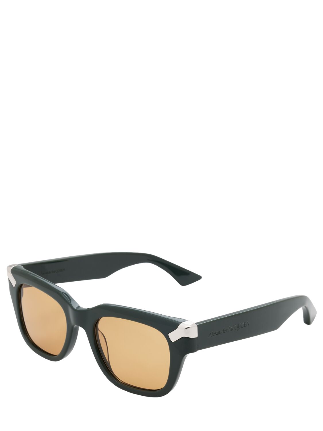 Shop Alexander Mcqueen Am0439s Acetate Sunglasses In Green