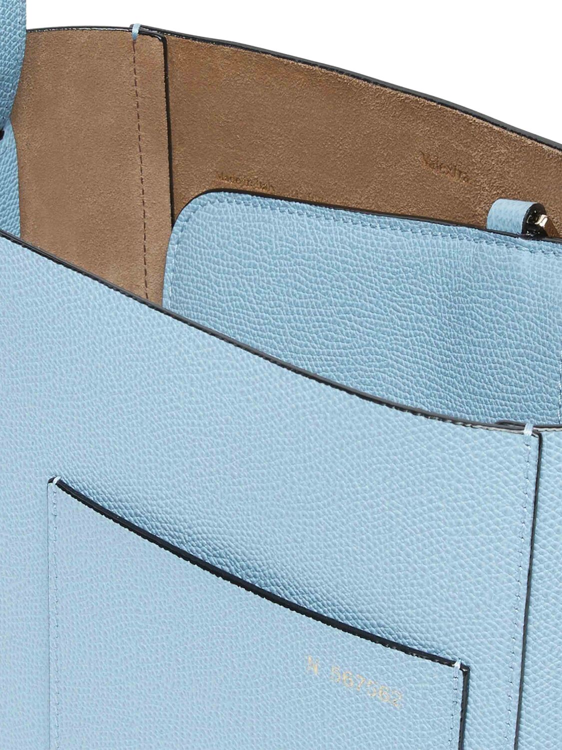 Shop Valextra Small Bucket Soft Grain Leather Tote Bag In Cerulean