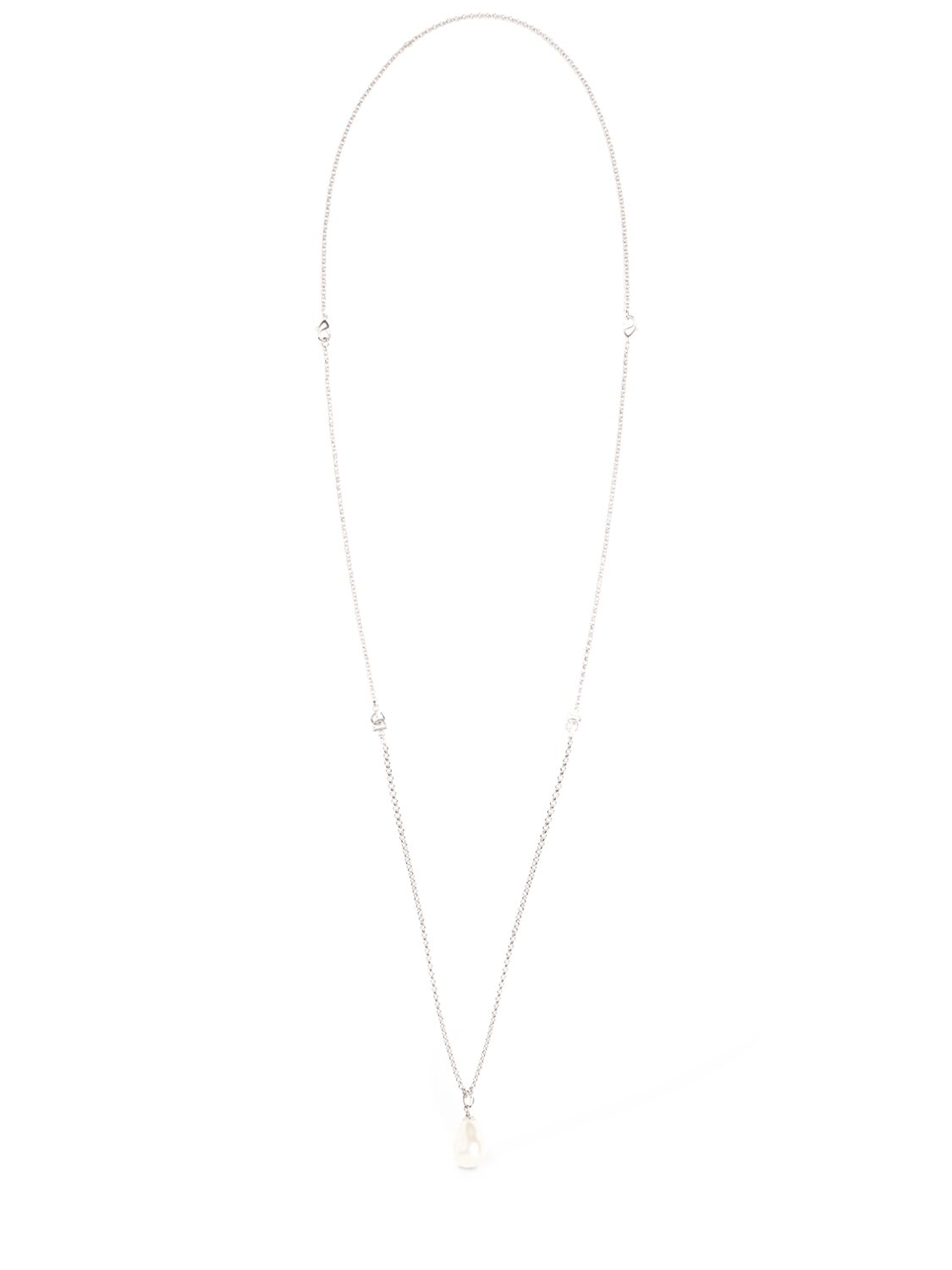 Shop Dolce & Gabbana Silver Plated Necklace W/ Logo