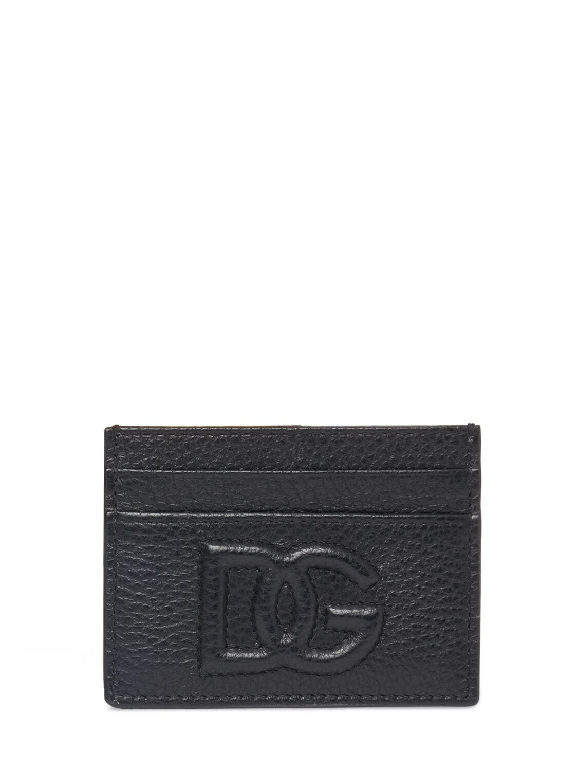 Shop Dolce & Gabbana Dg Embossed Logo Card Holder In Black