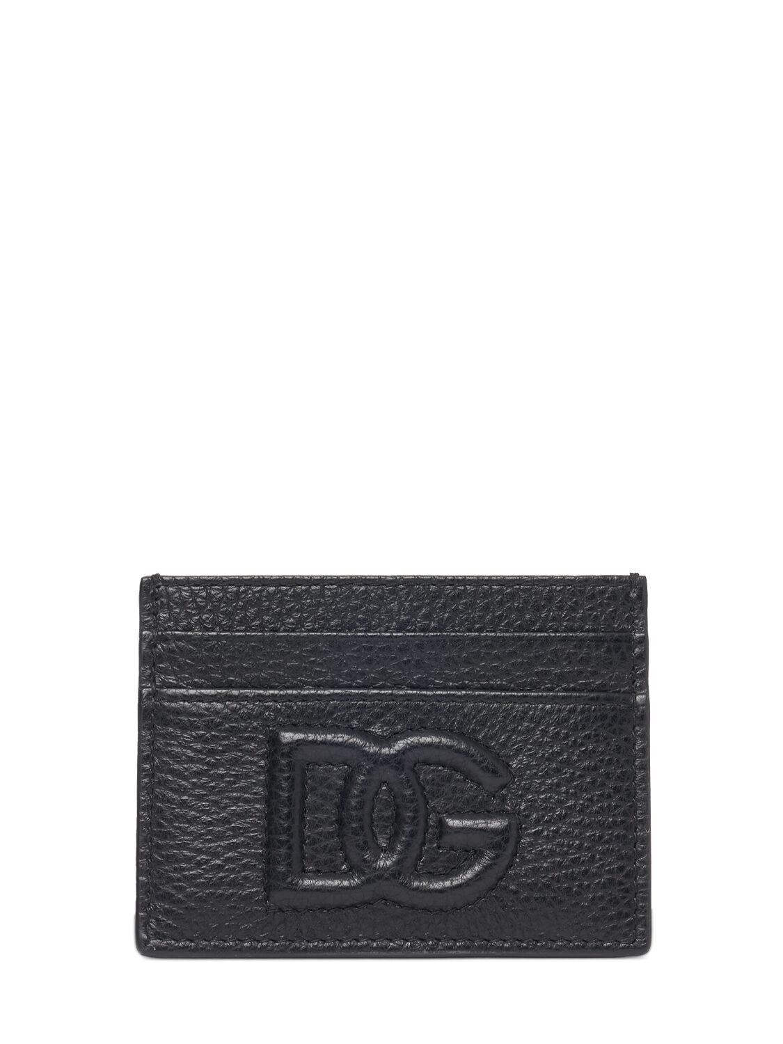 Dolce & Gabbana Dg Embossed Logo Card Holder In Black