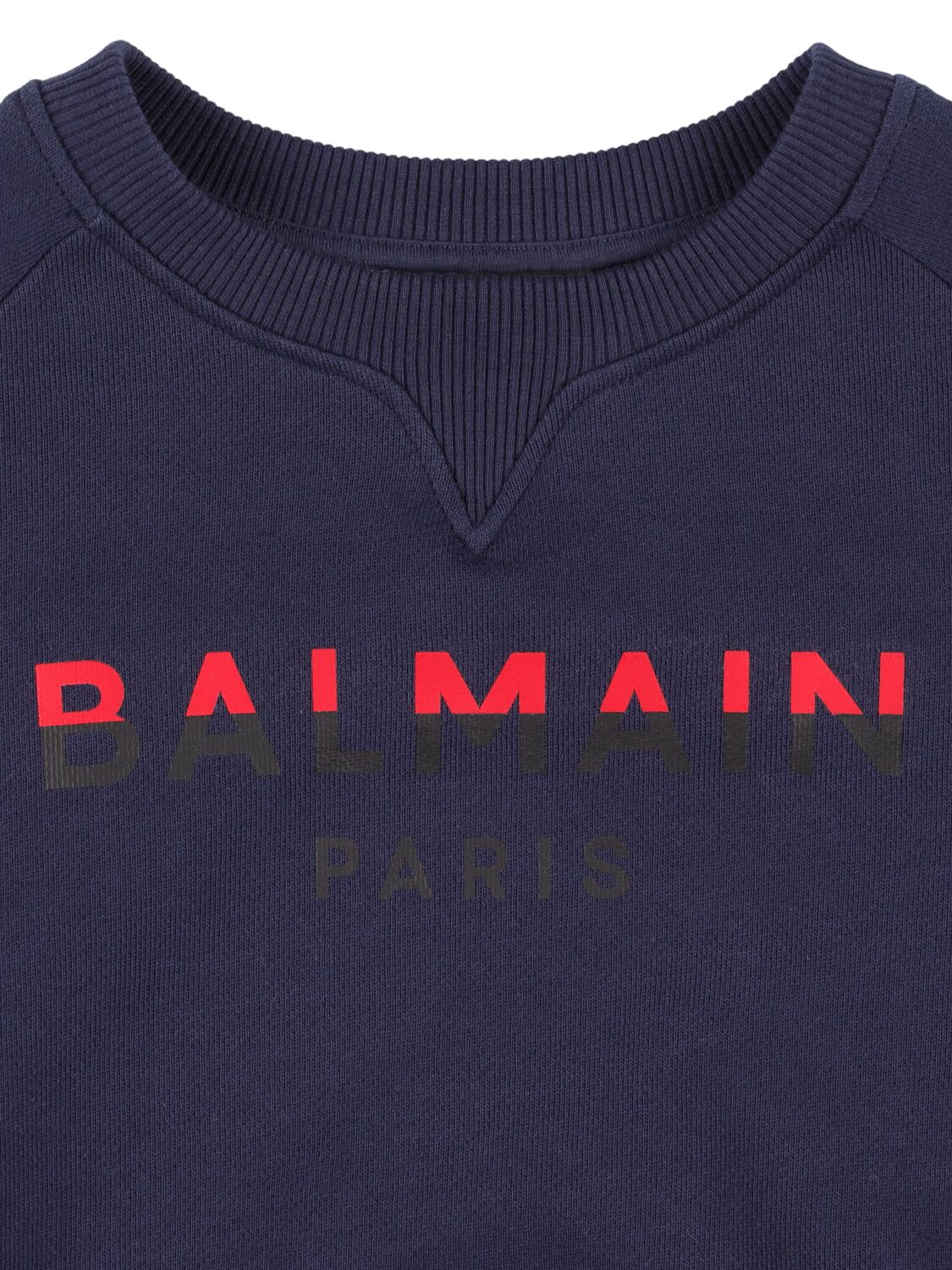 Shop Balmain Organic Cotton Sweatshirt In Blue