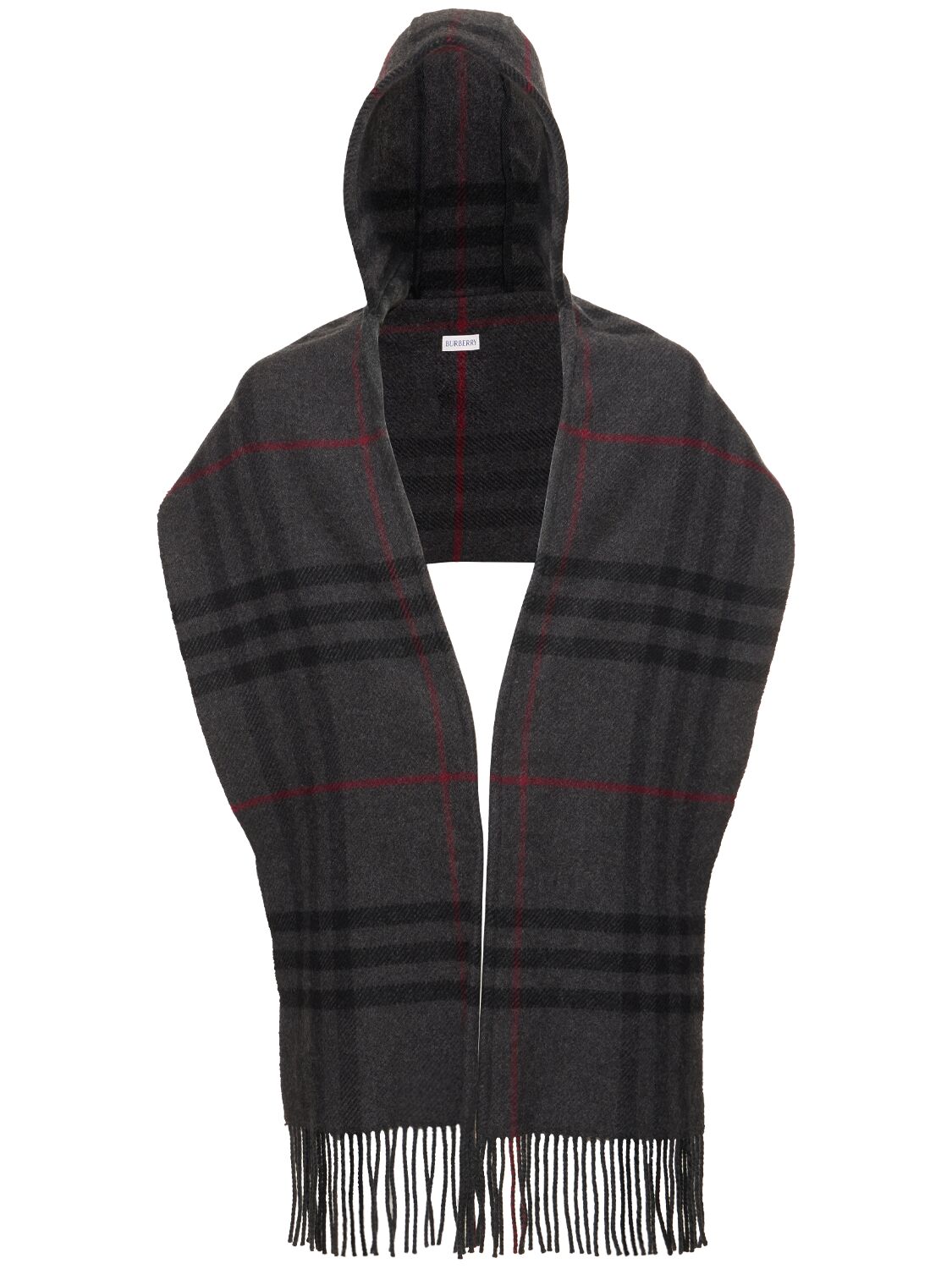 Image of Hooded Check Scarf