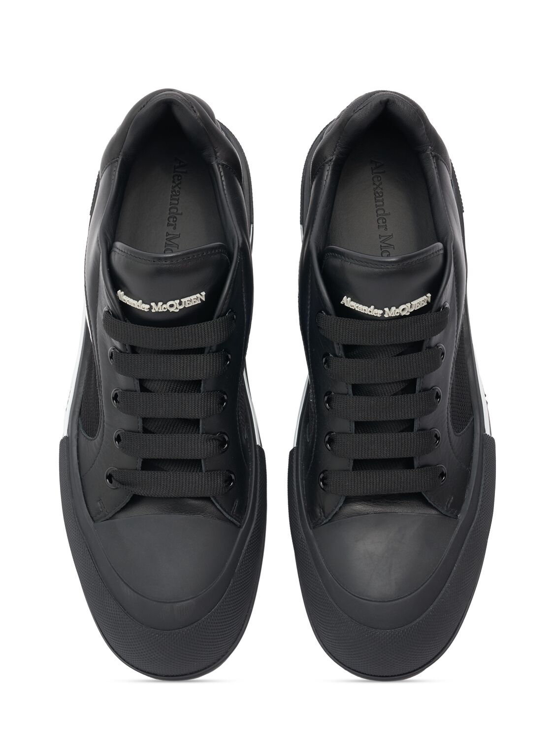 Shop Alexander Mcqueen Deck Nylon Sneakers In Black