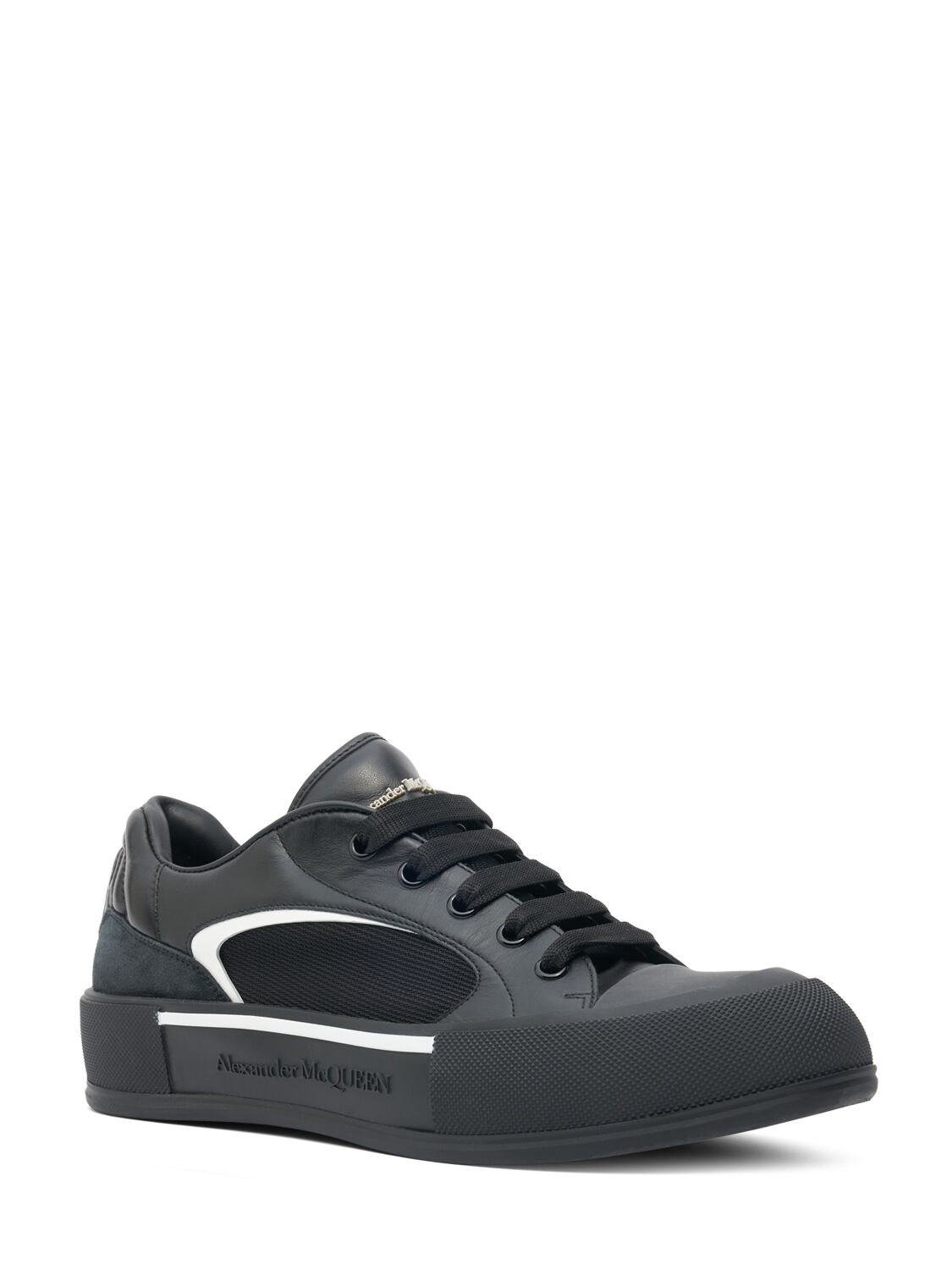 Shop Alexander Mcqueen Deck Nylon Sneakers In Black