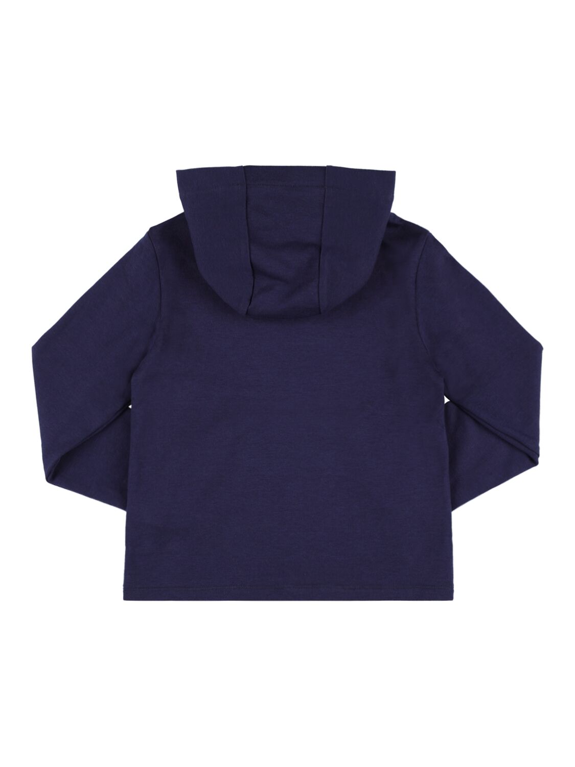 Shop Balmain Hooded Cotton Sweatshirt In Blue