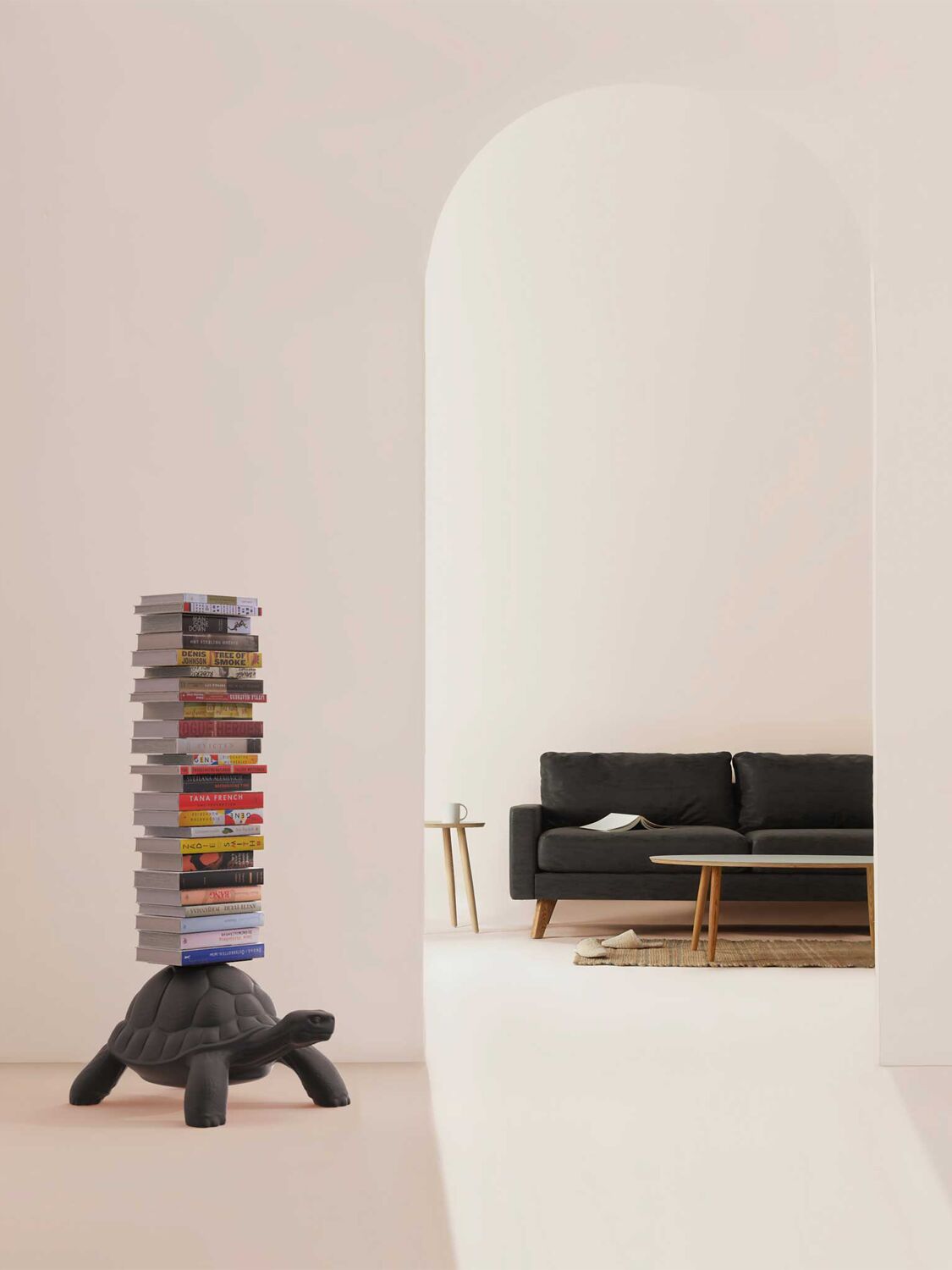 Shop Qeeboo Turtle Carry Bookcase In Black