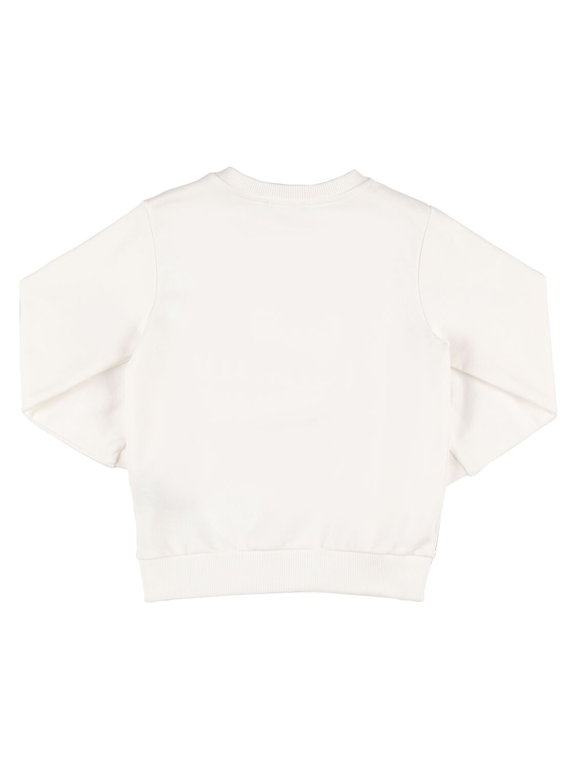 Shop Balmain Organic Cotton Jersey Sweatshirt In White