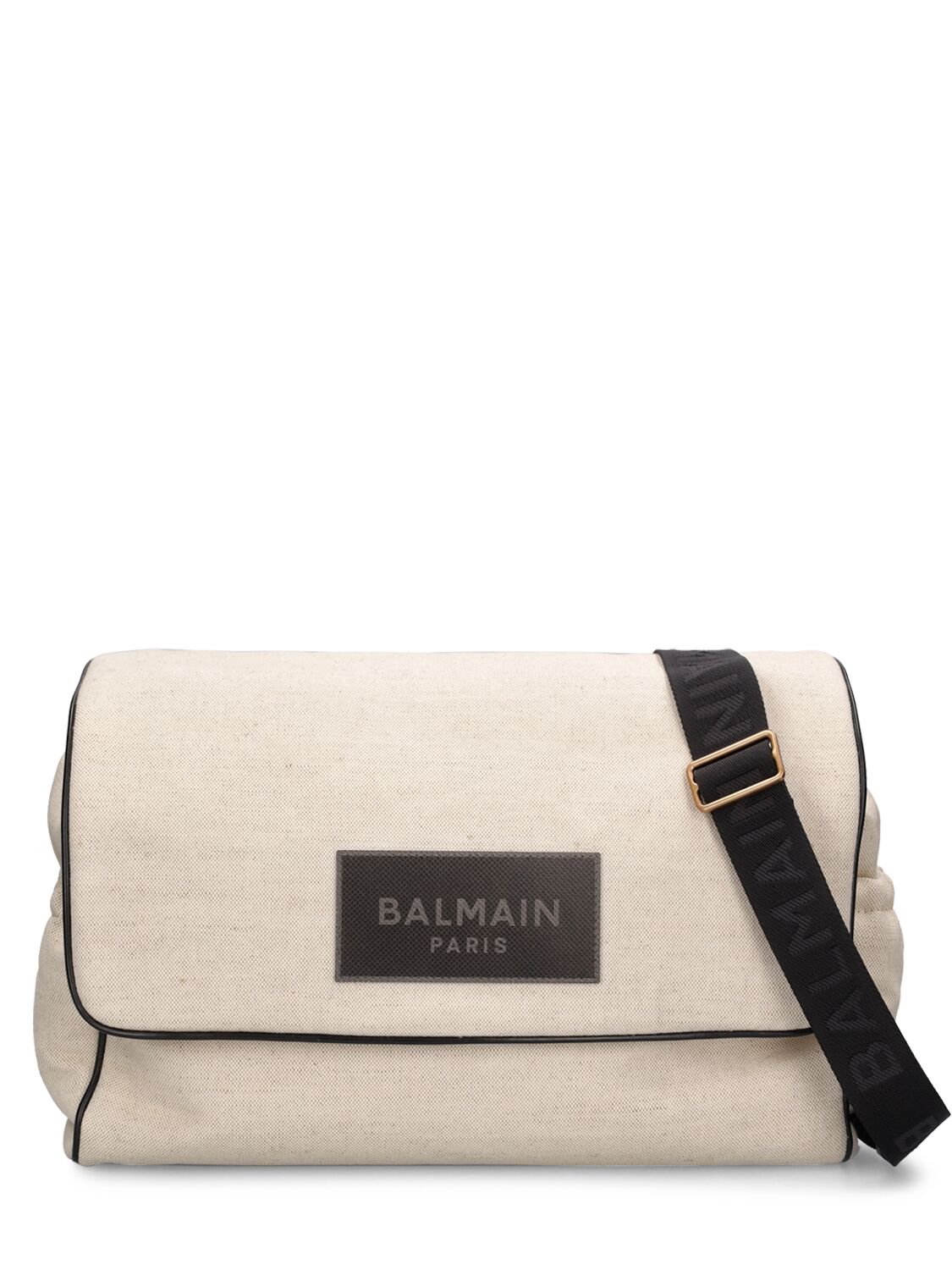 Balmain Kids' Logo-patch Changing Mat And Bag Set In Beige
