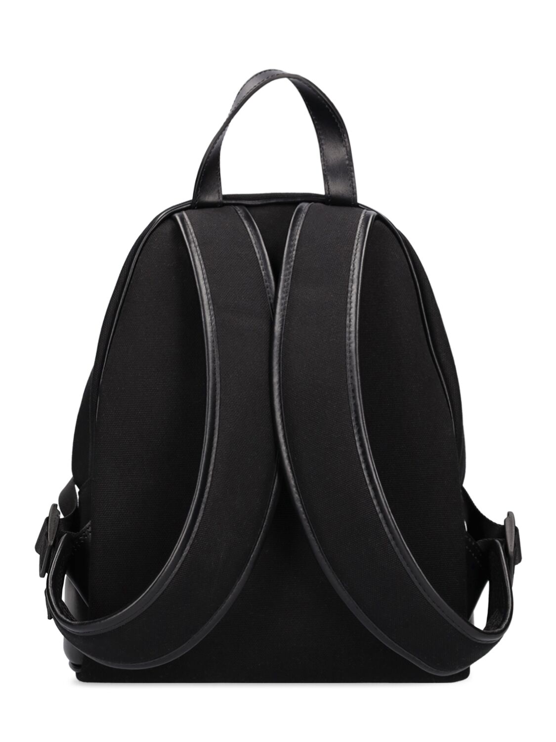 Shop Balmain Cotton Canvas & Leather Backpack In Black