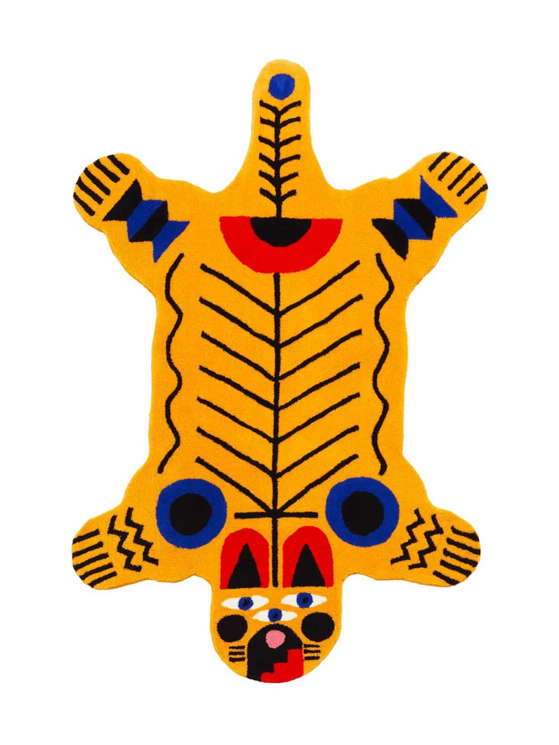 Qeeboo Oggian Italian Tiger Carpet In Orange