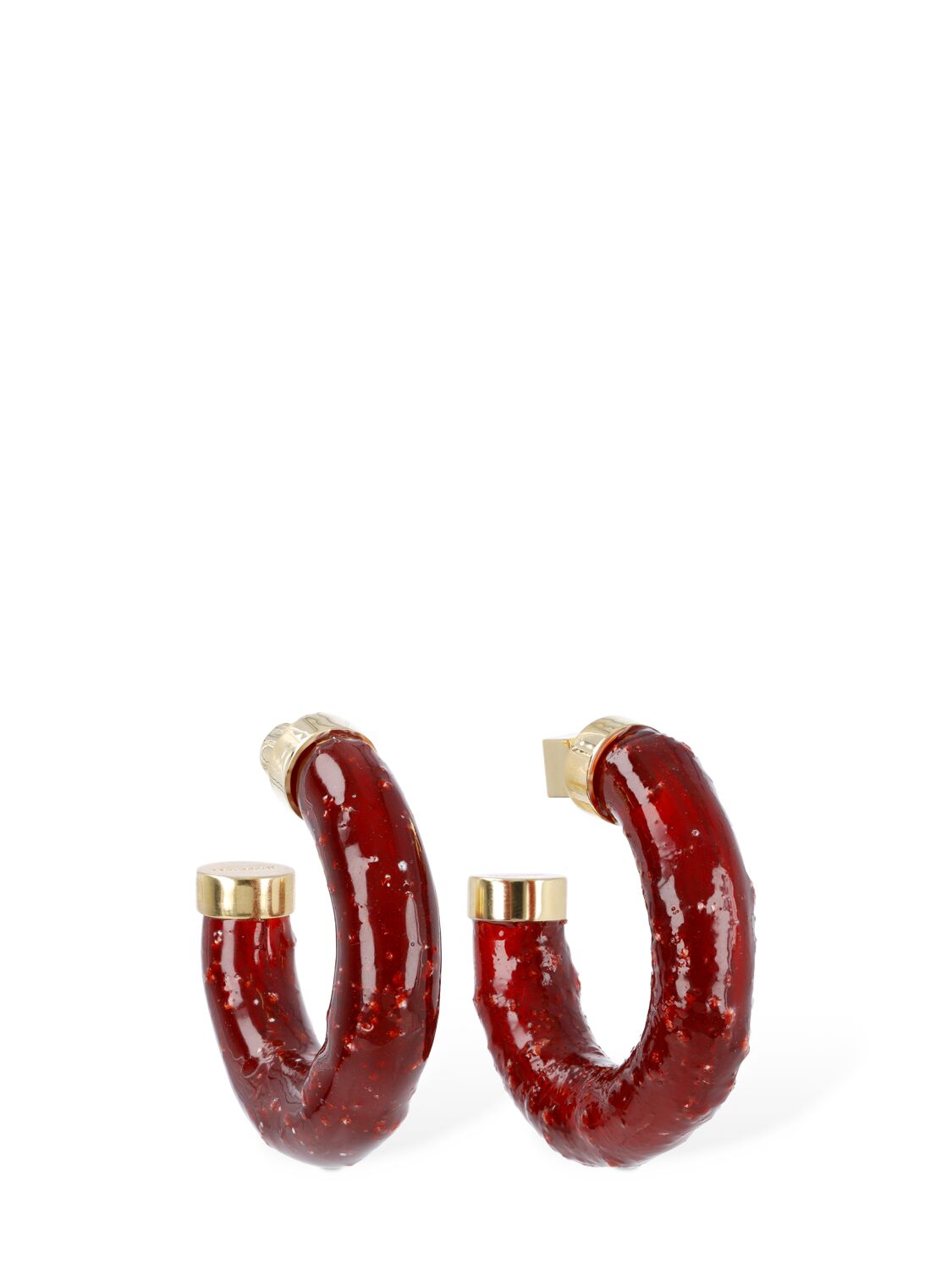 Shop Jacquemus Les Creoles Confiture Earrings In Red