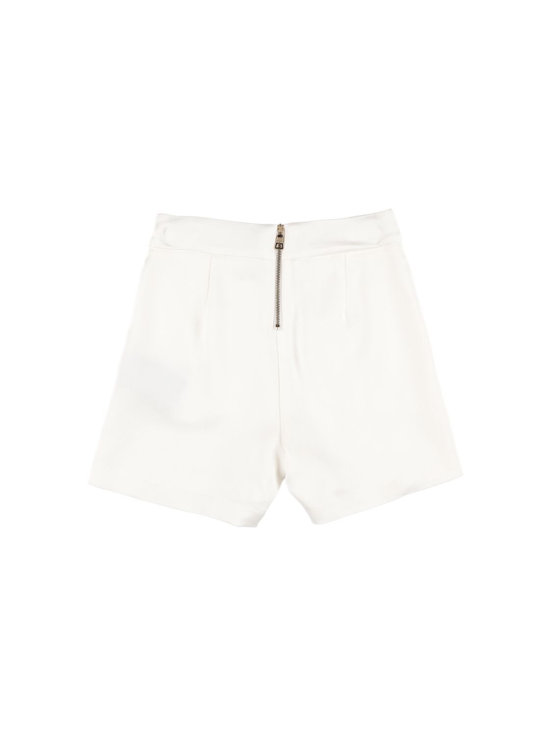 Shop Balmain Blend Cotton Gabardine Shorts In White