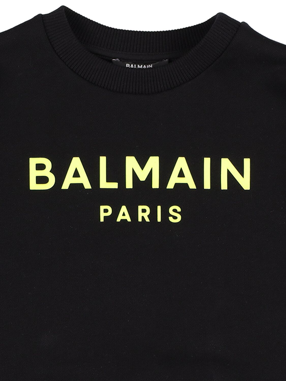 Shop Balmain Organic Cotton Sweatshirt In Black,yellow