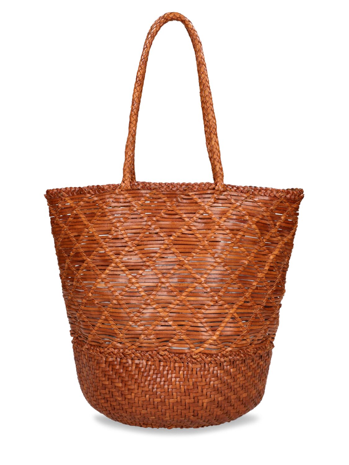 Shop Dragon Diffusion Corso Weave Leather Bucket Bag In Tan