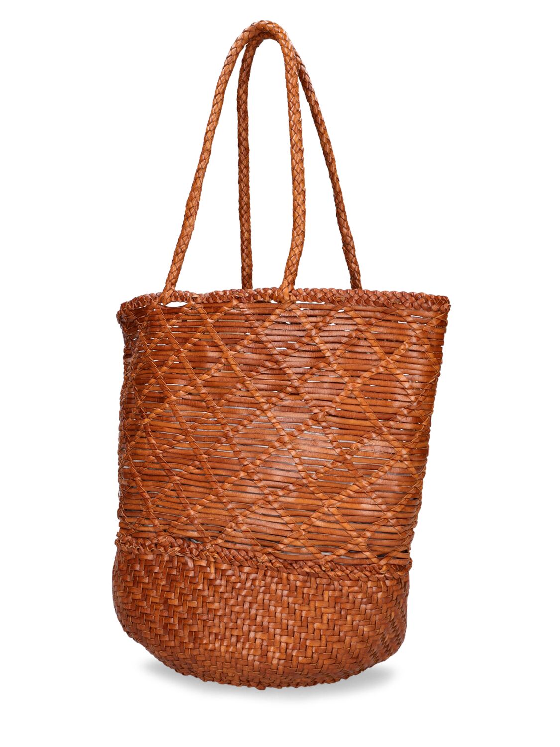 Shop Dragon Diffusion Corso Weave Leather Bucket Bag In Tan