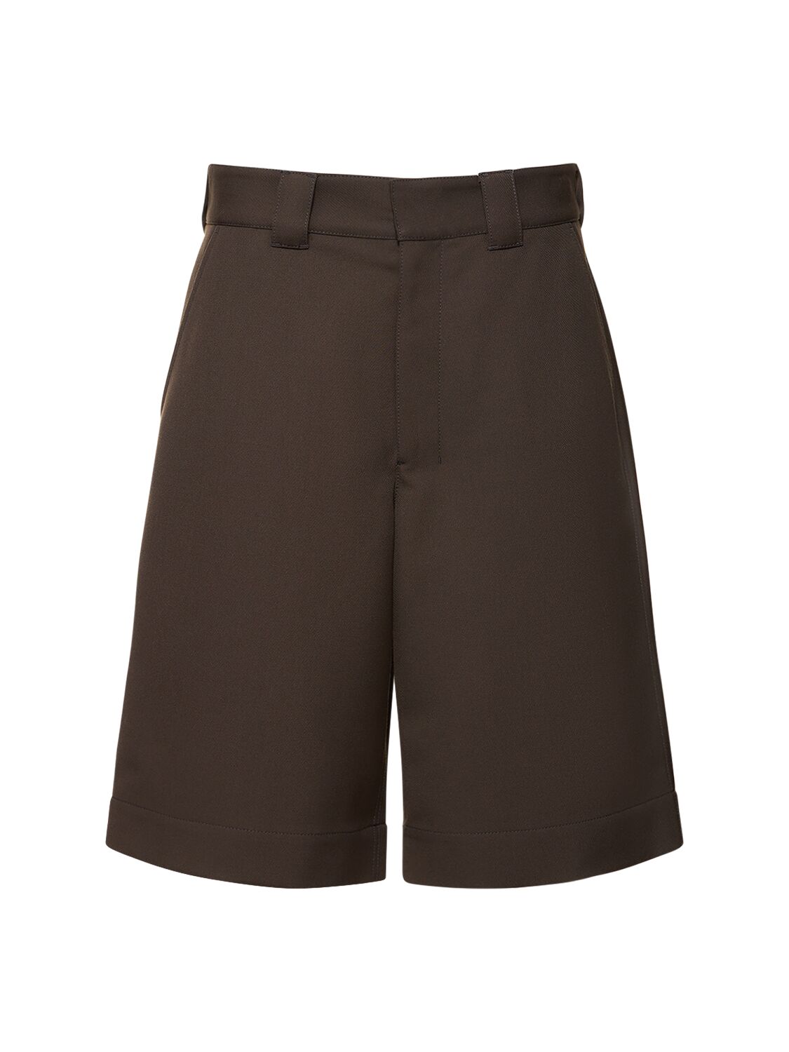 Lemaire Wide-leg Bermuda Shorts In Dark Brown