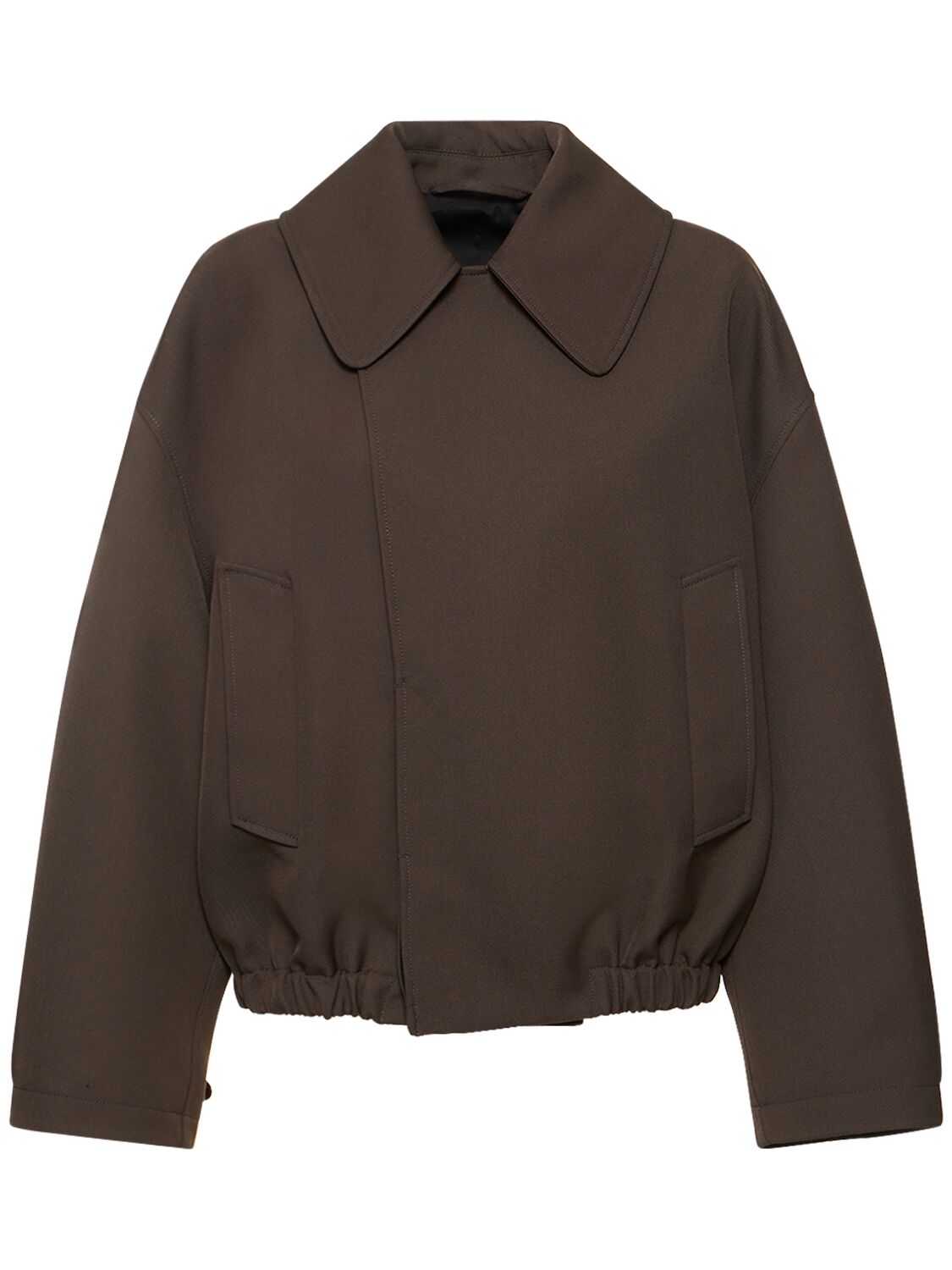 Lemaire Wool Blend Short Trench Jacket In Brown