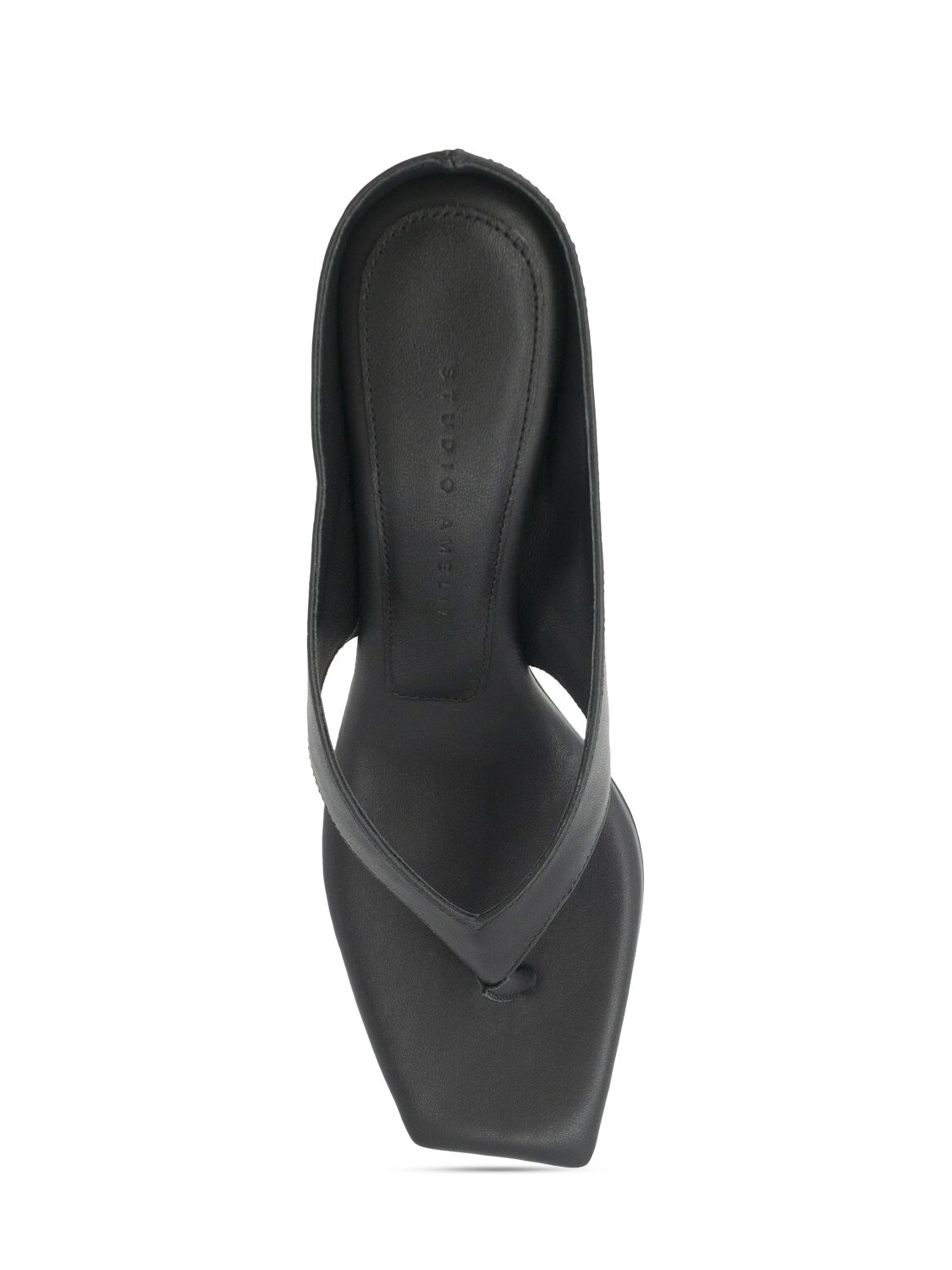Shop Studio Amelia 50mm Angela Leather Sandal Mules In Black
