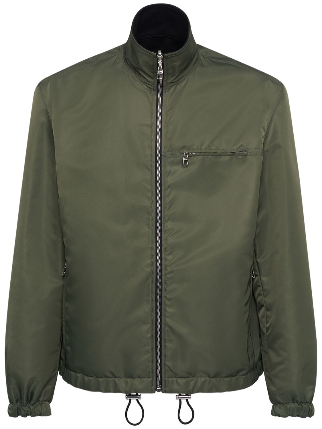 Alexander Mcqueen Reversible Zip-up Jacket For Men In Black,khaki