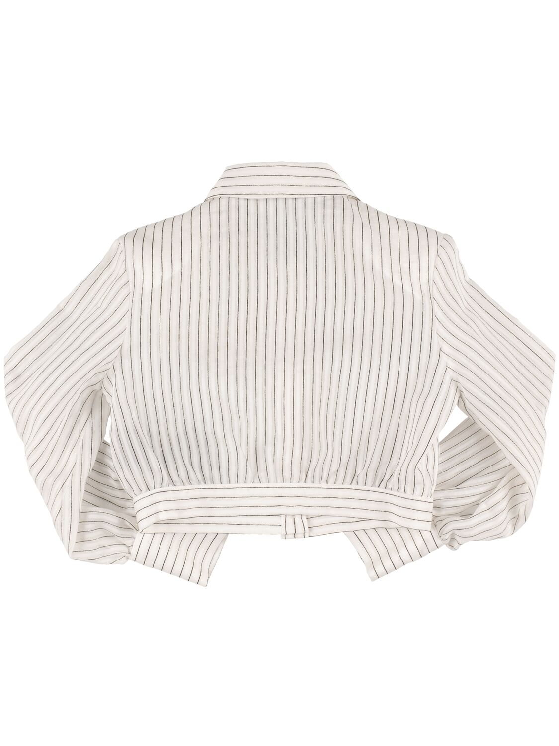 Shop Balmain Cotton & Silk Jacquard Muslin Shirt In White