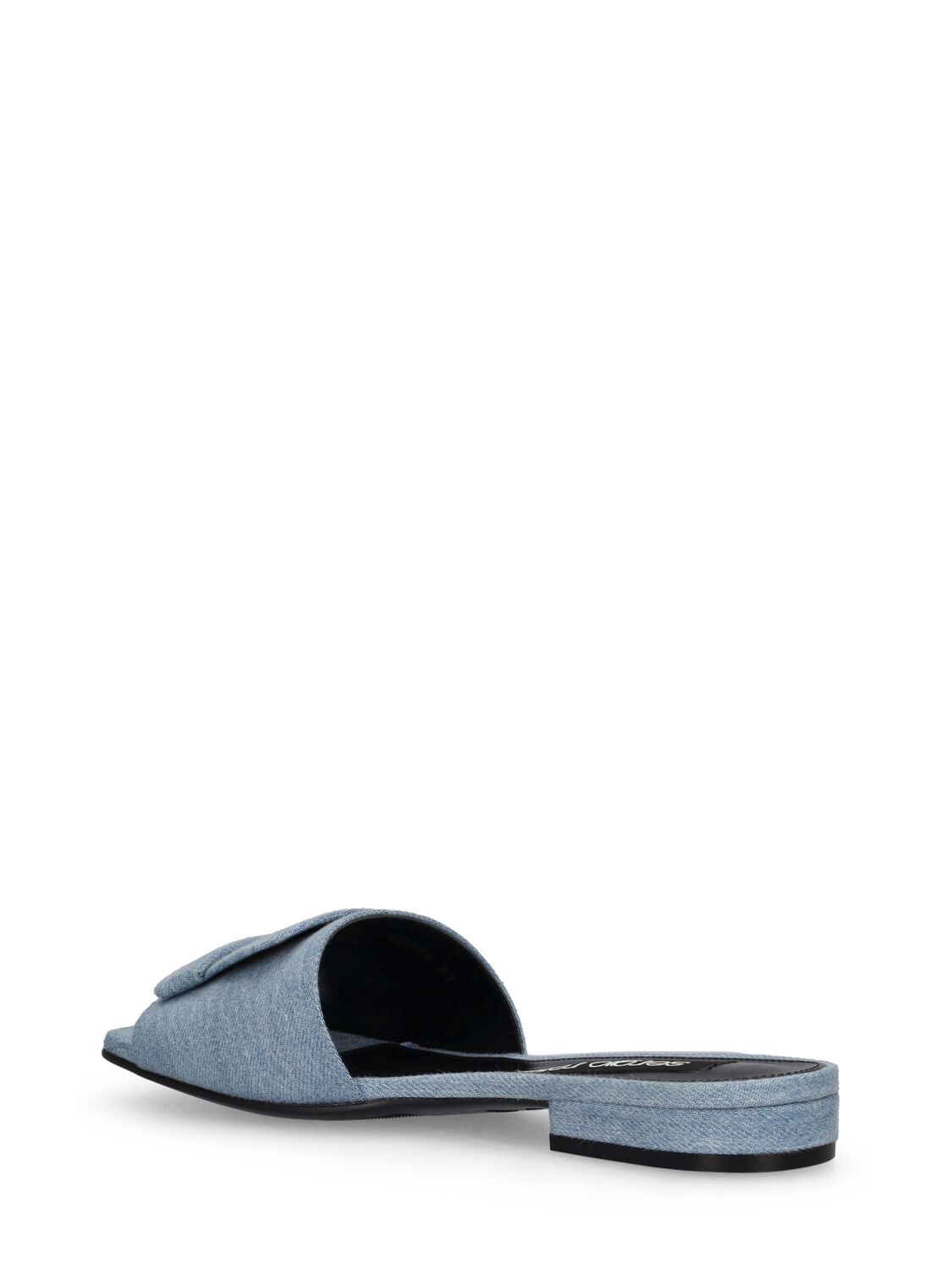 Shop Sergio Rossi 15mm Denim Slide Sandals