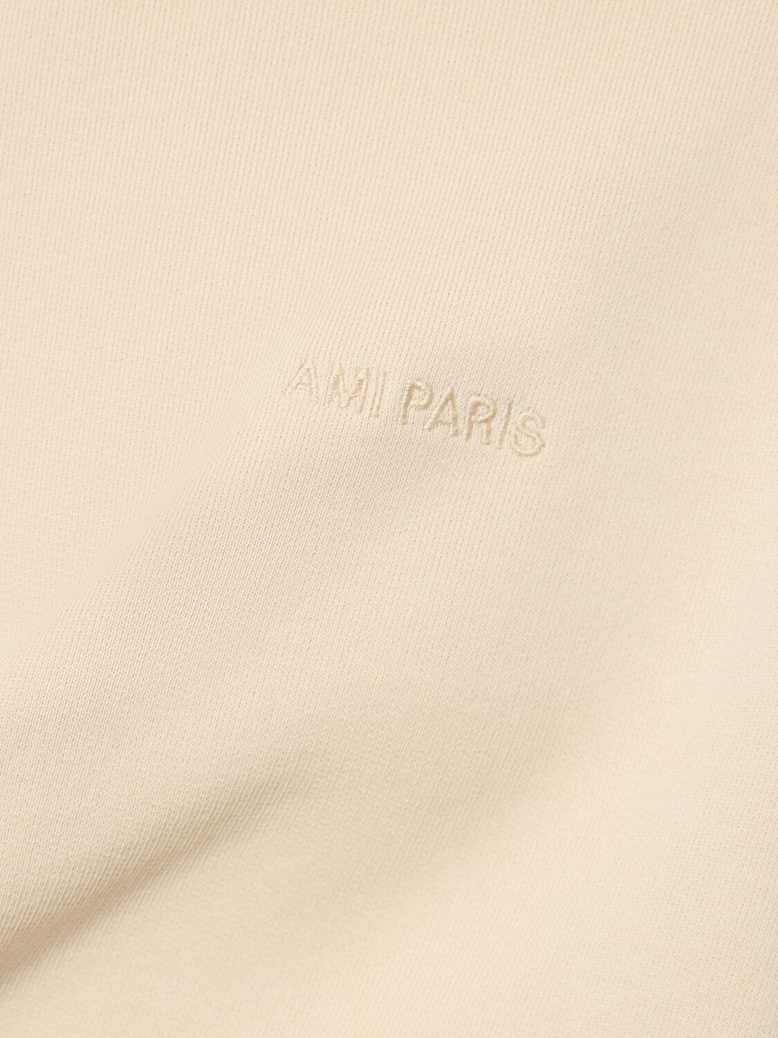 Shop Ami Alexandre Mattiussi Fade Out Logo Crewneck Sweatshirt In Ivory