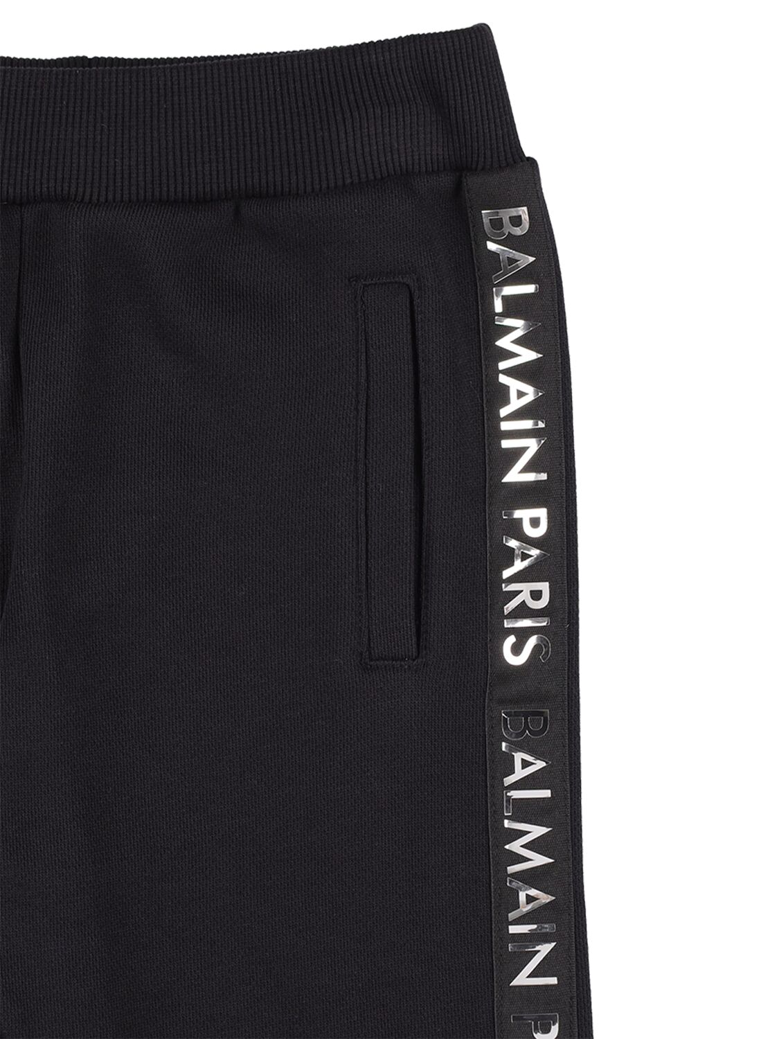 Shop Balmain Organic Cotton Sweatpants In Black