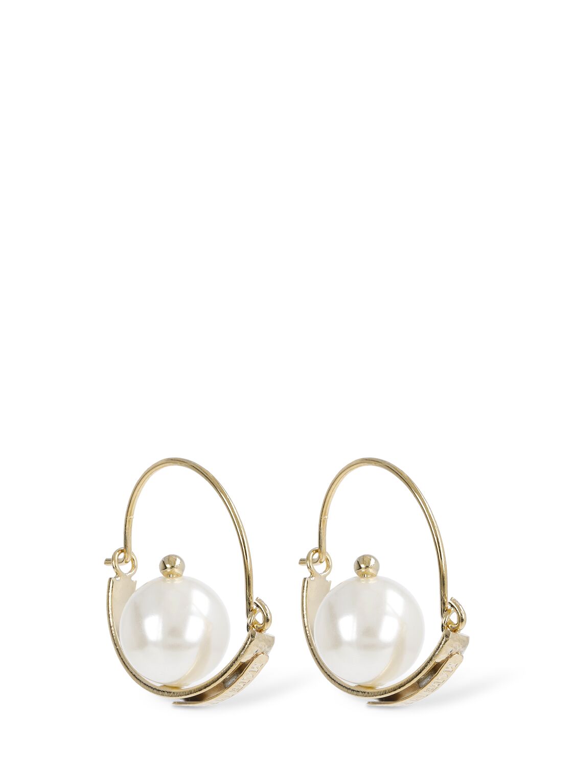 Rosantica Aria Faux Pearl Hoop Earrings In Gold,white