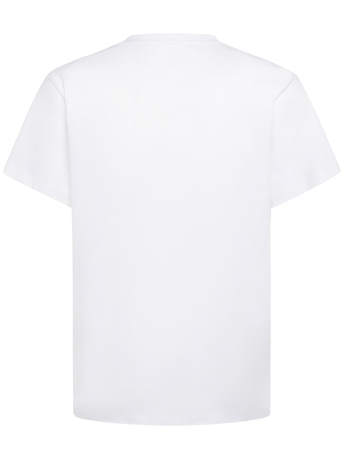 Shop Alexander Mcqueen Obscured Skull Cotton T-shirt In White,multi