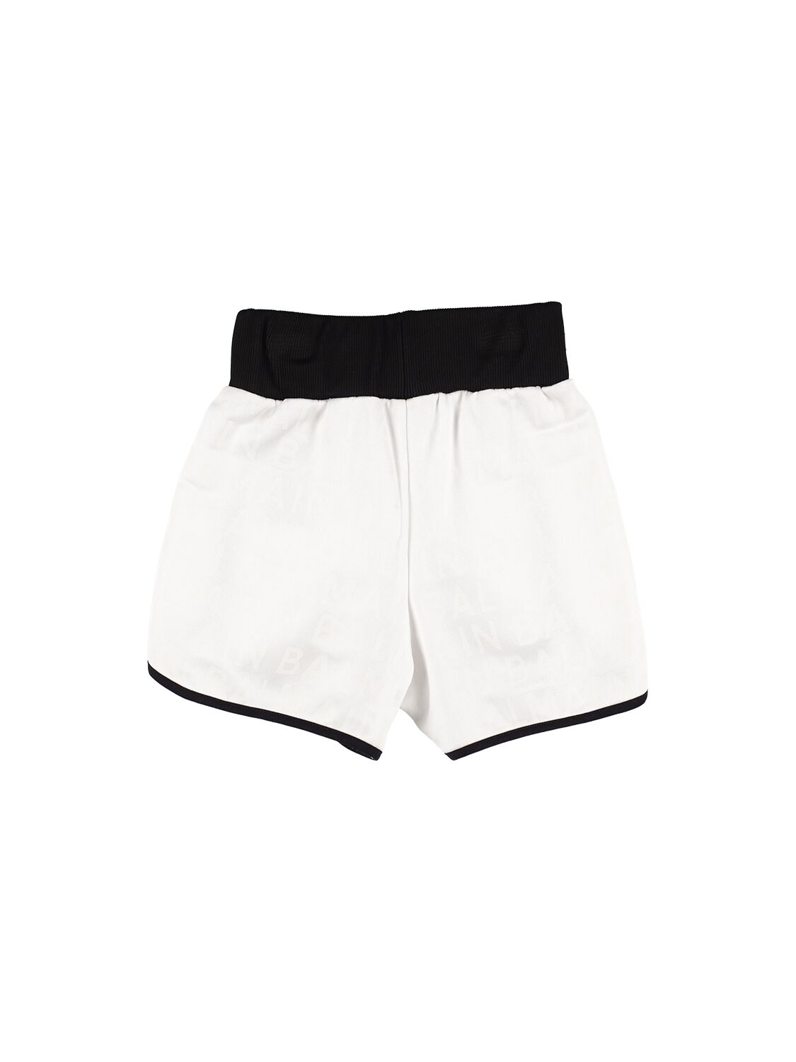 Shop Balmain Cotton Sweat Shorts In White,black