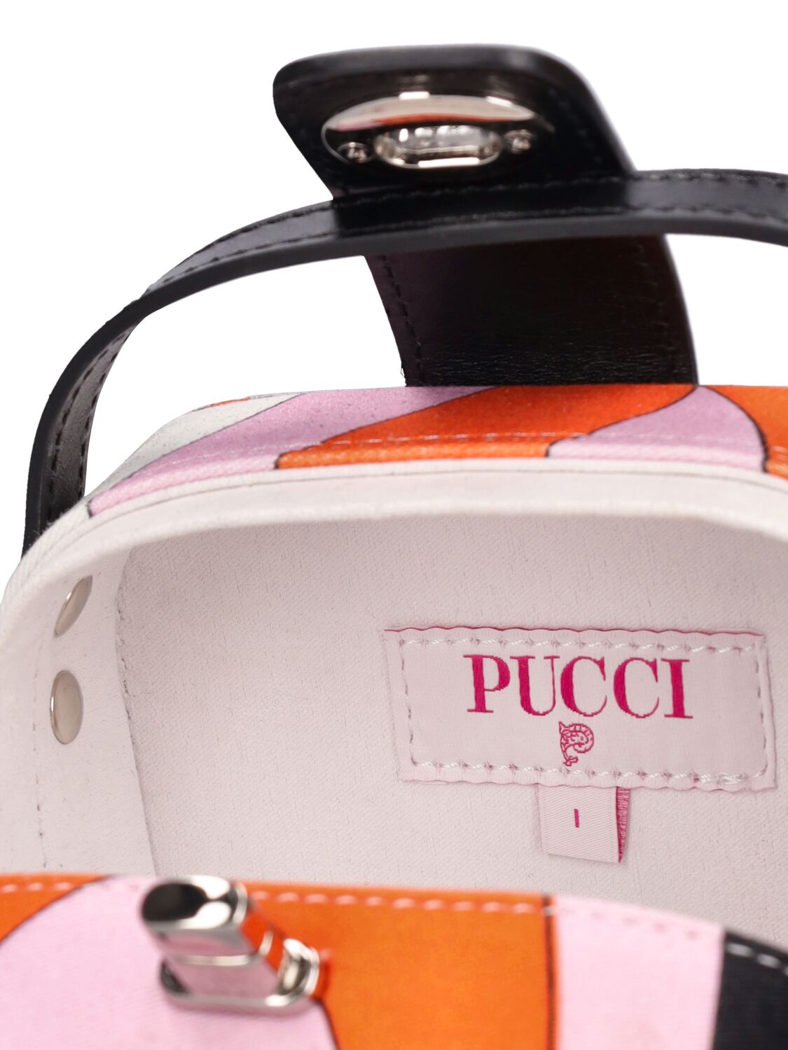 Shop Pucci Printed Cotton Gabardine Shoulder Bag In Fuchsia,multi