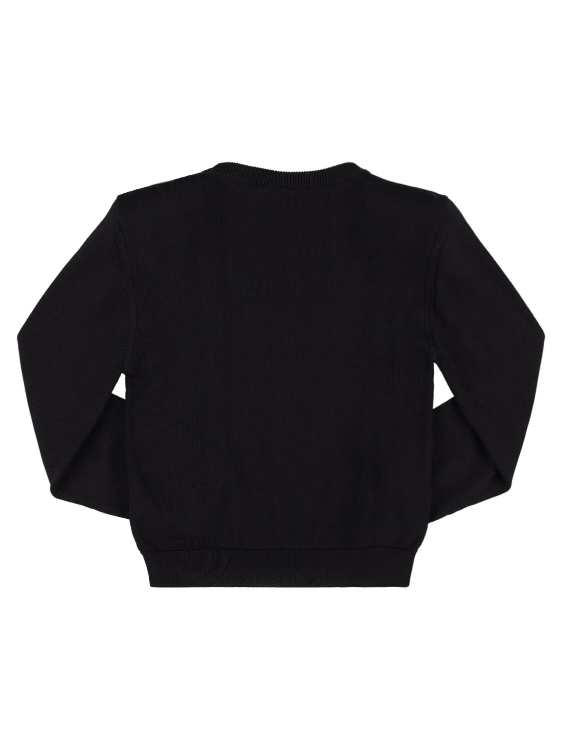 Shop Balmain Cotton & Viscose Knit Logo Sweater In Black
