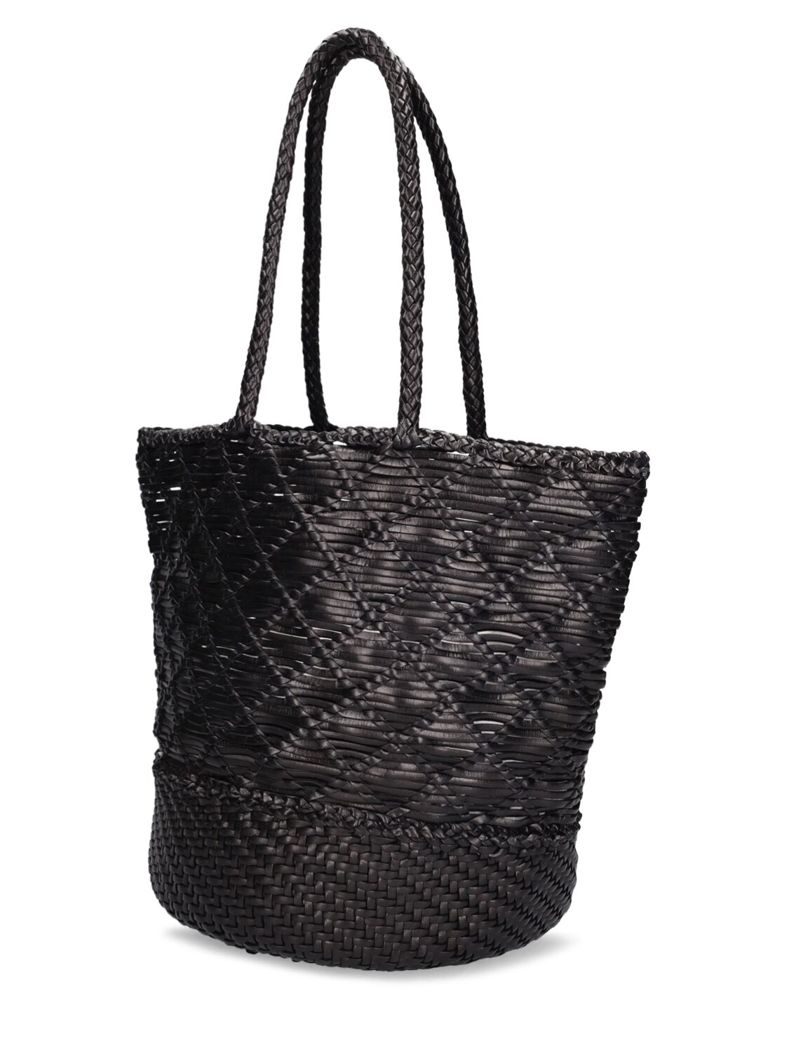 Shop Dragon Diffusion Corso Weave Leather Bucket Bag In Black