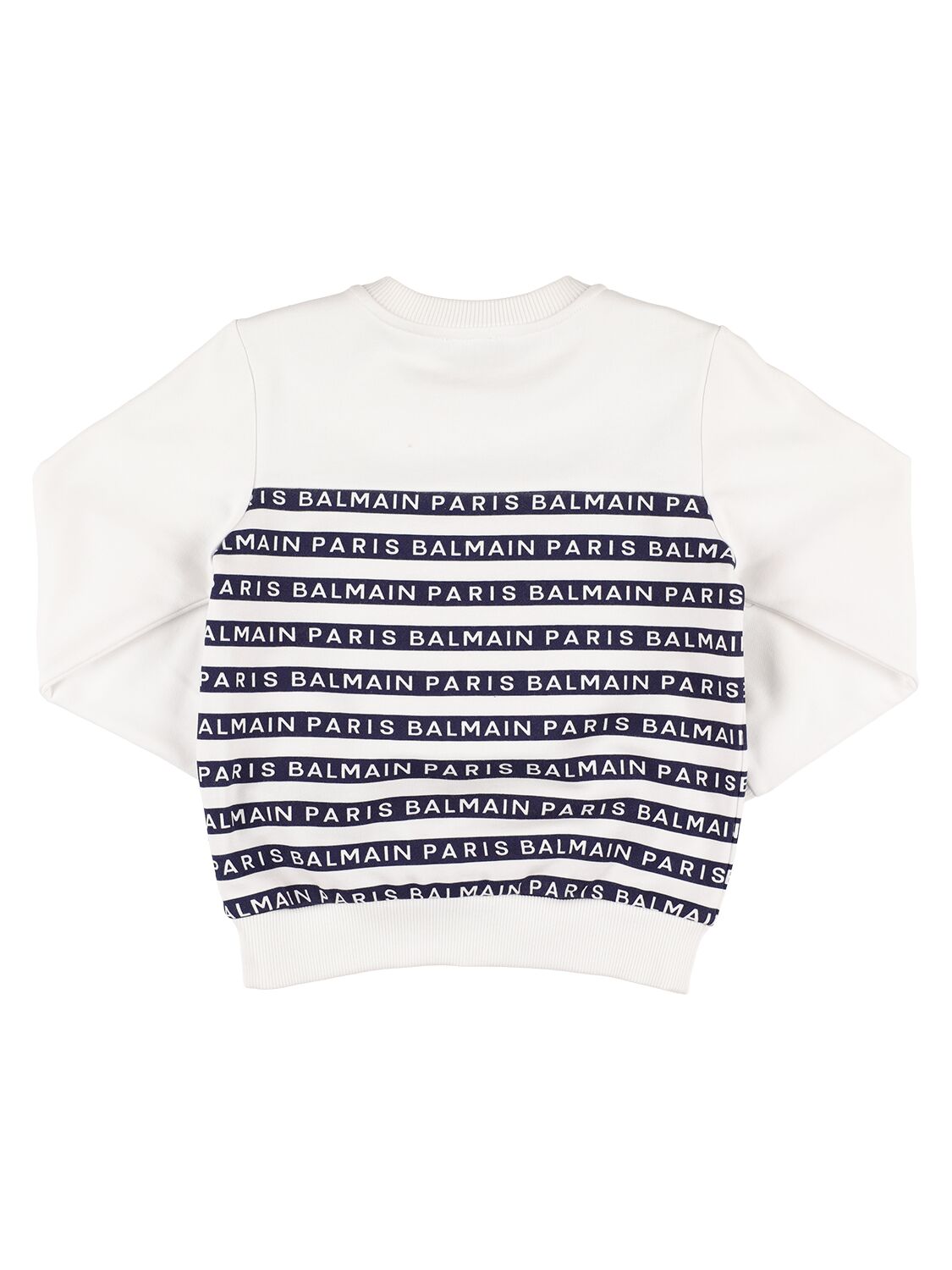 Shop Balmain Organic Cotton Sweatshirt In White,blue