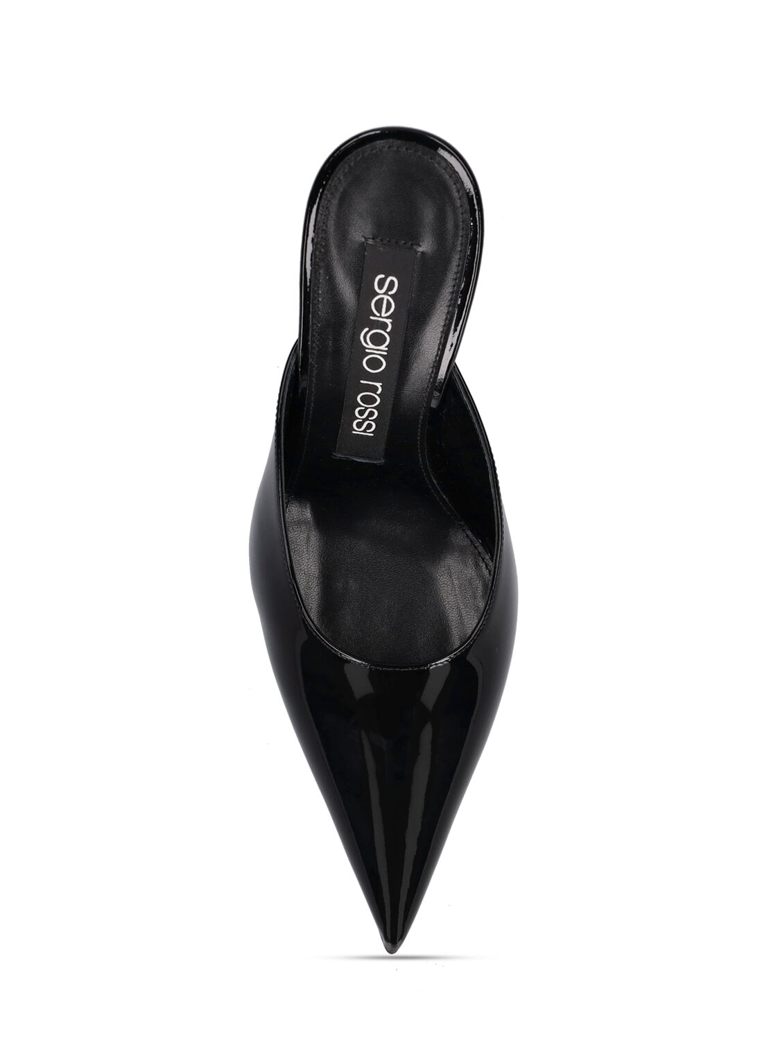 Shop Sergio Rossi 95mm Patent Leather Mules In Black